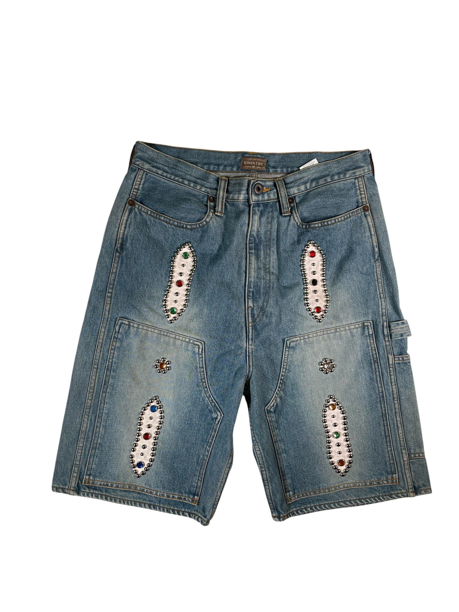 Kapital Gem  Studded Jean Shorts