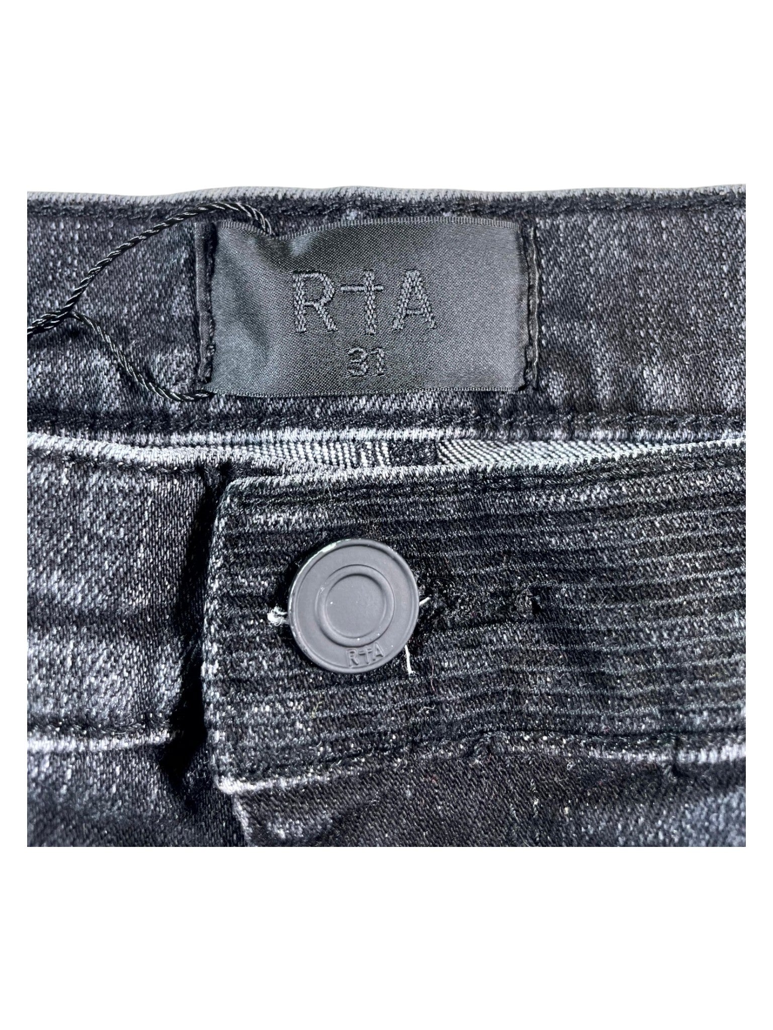 RTA Embroidered Black Wash Jeans