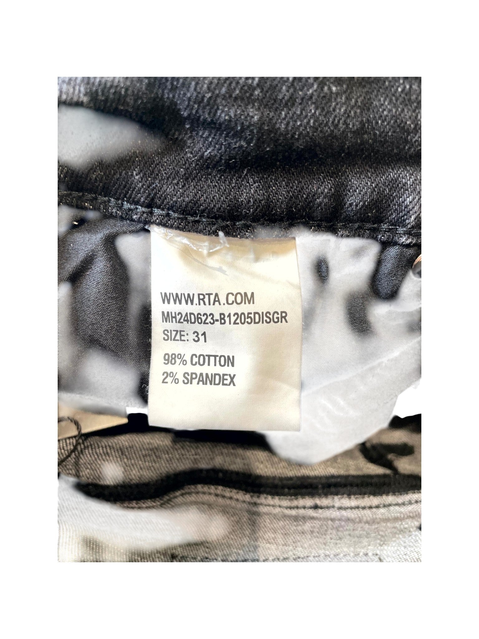 RTA Embroidered Black Wash Jeans