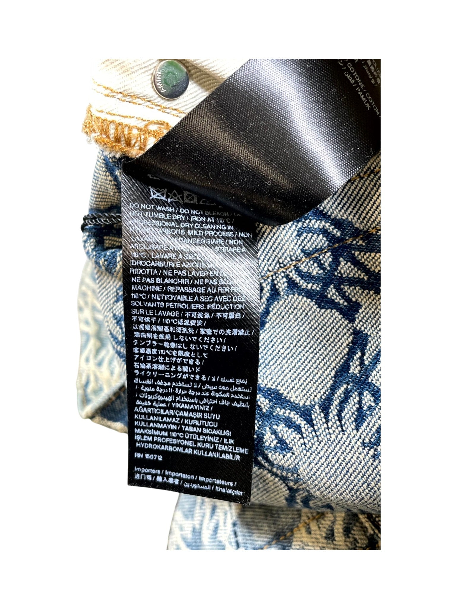 Amiri "MA Logo Wide Leg" Light Wash Jeans