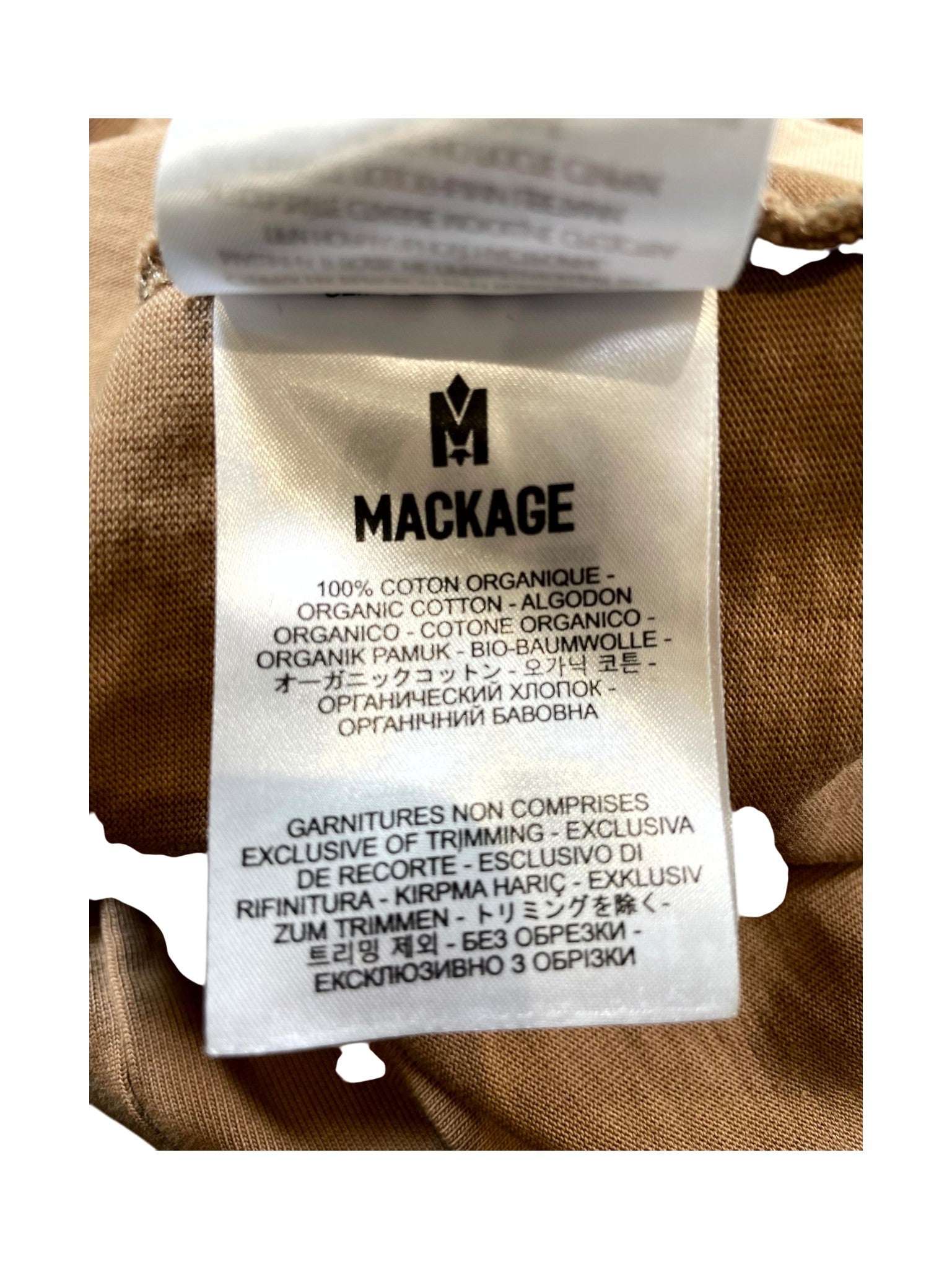 Mackage Felt Logo Tan Tee
