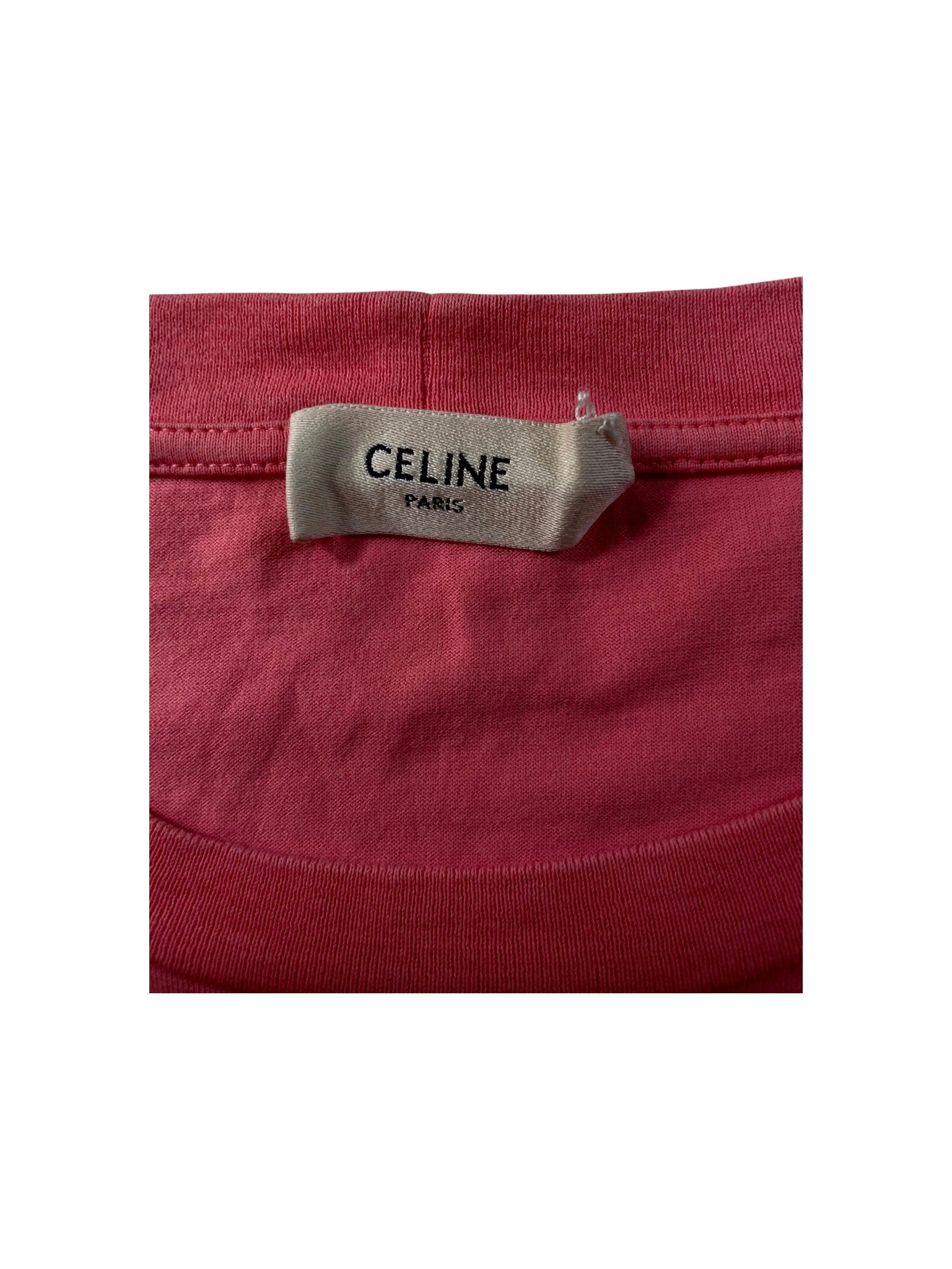 Celine Logo Pink & White Tee