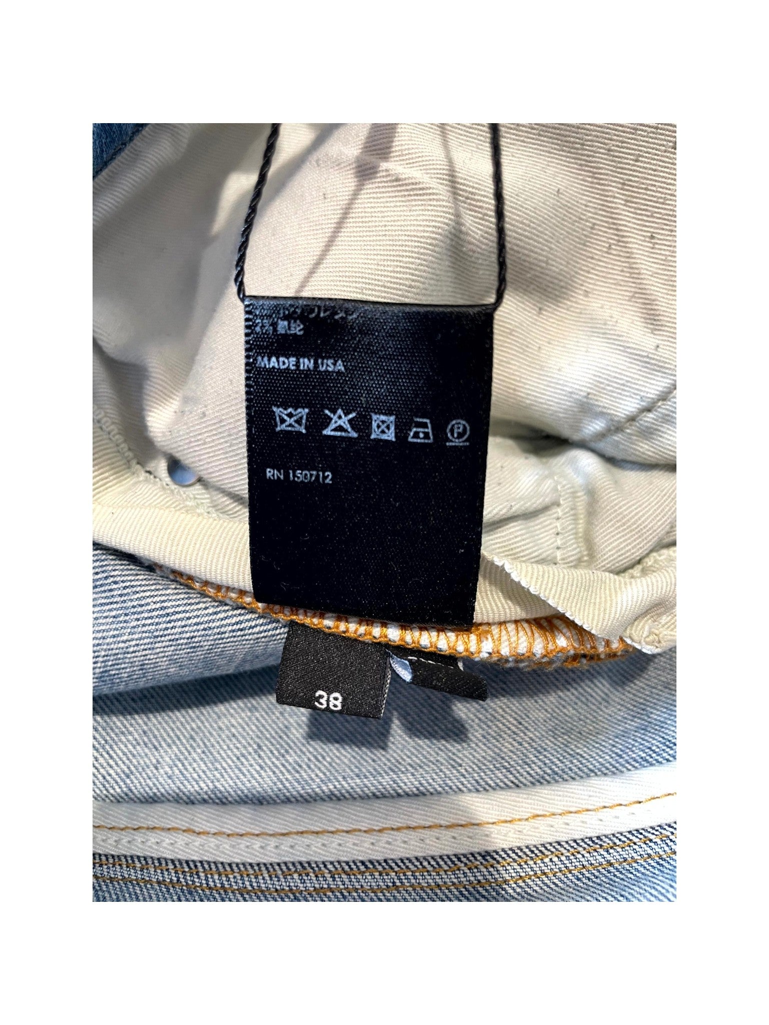 Amiri "Bandana Patch" Light Wash & Orange Jeans