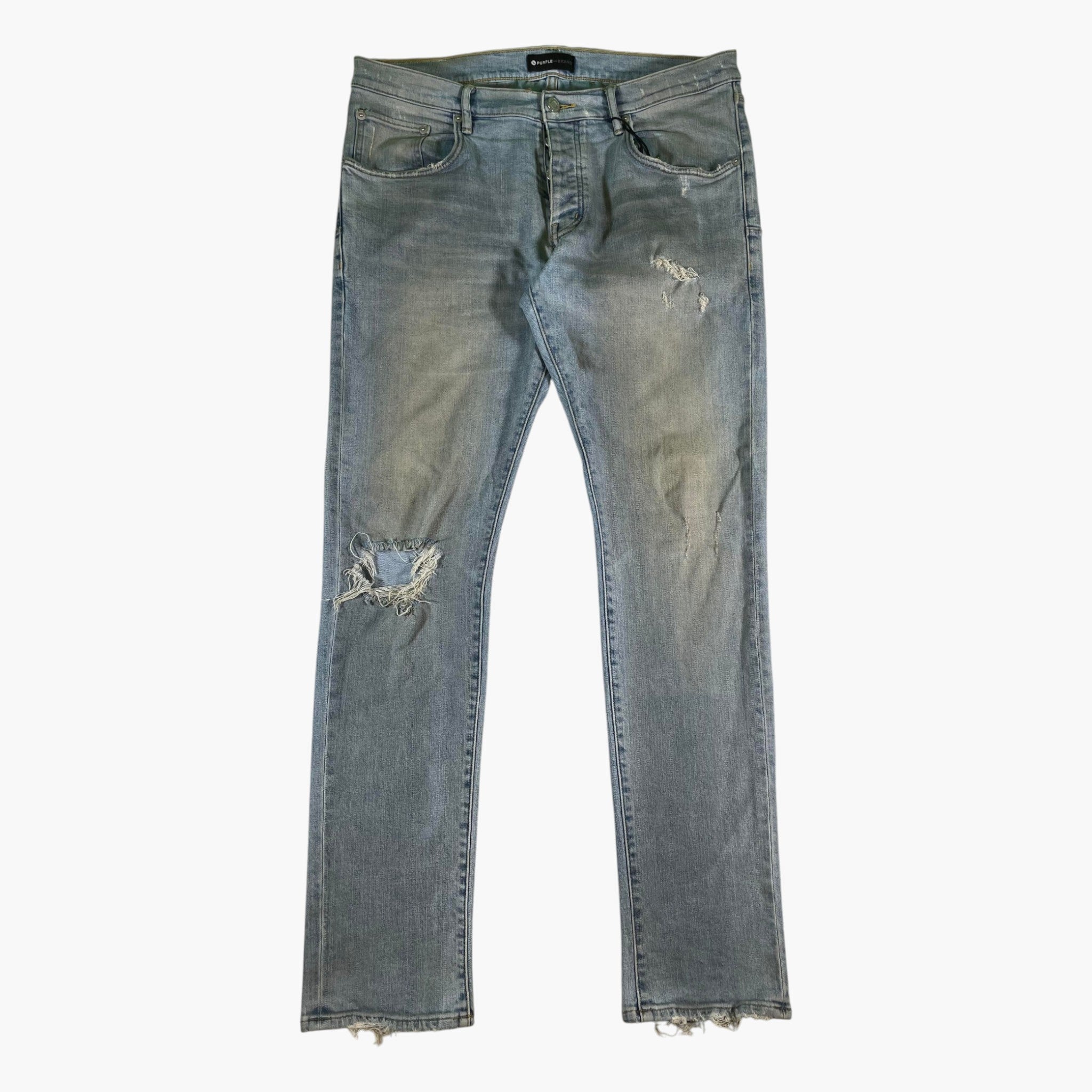 Purple Brand Light Wash Knee Rip Jeans