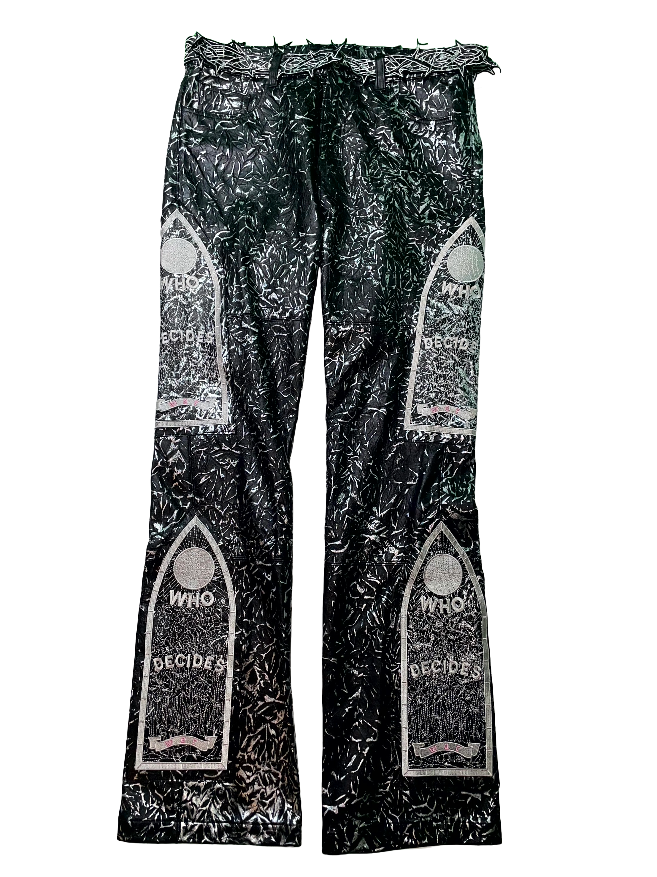 WDW Leather Black & Pure Silver Pants