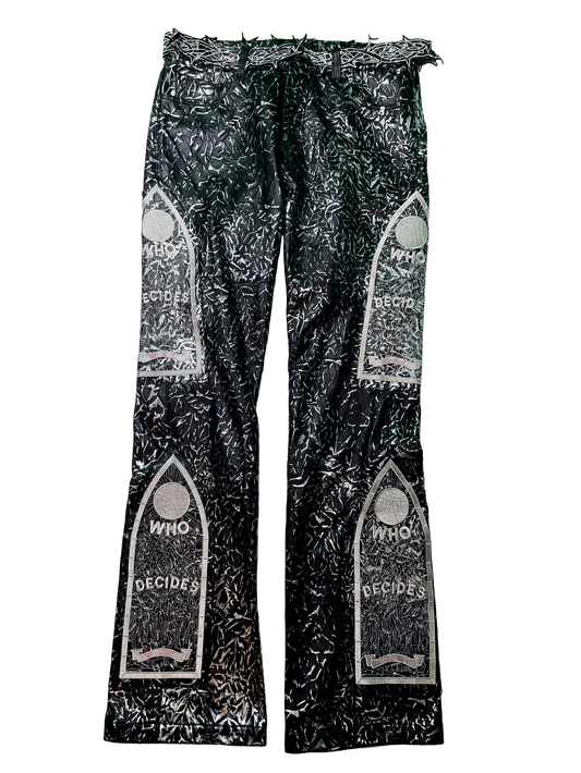 WDW Leather Black & Pure Silver Pants