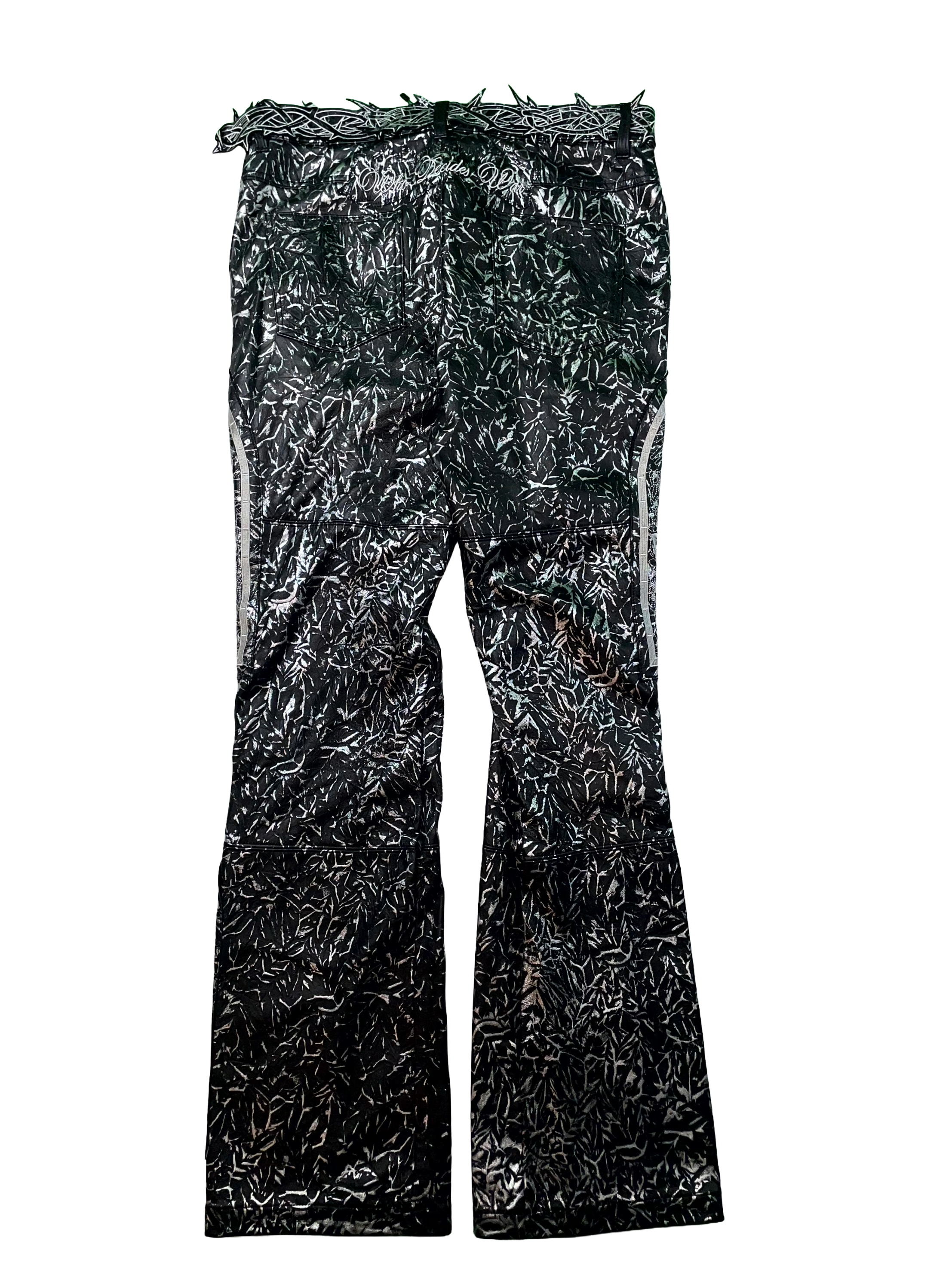 WDW Leather Black & Pure Silver Pants