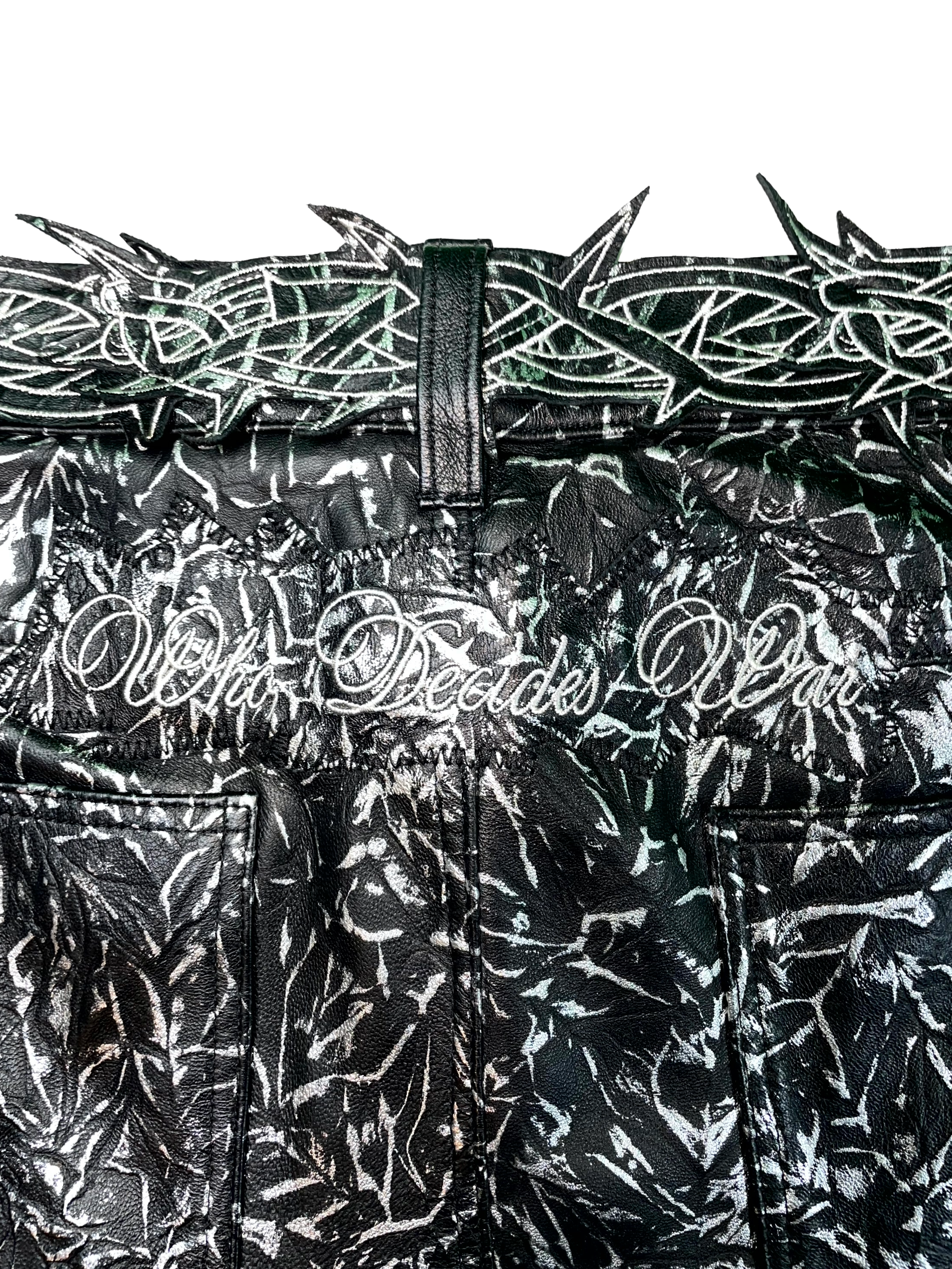 WDW Leather Black & Pure Silver Pants