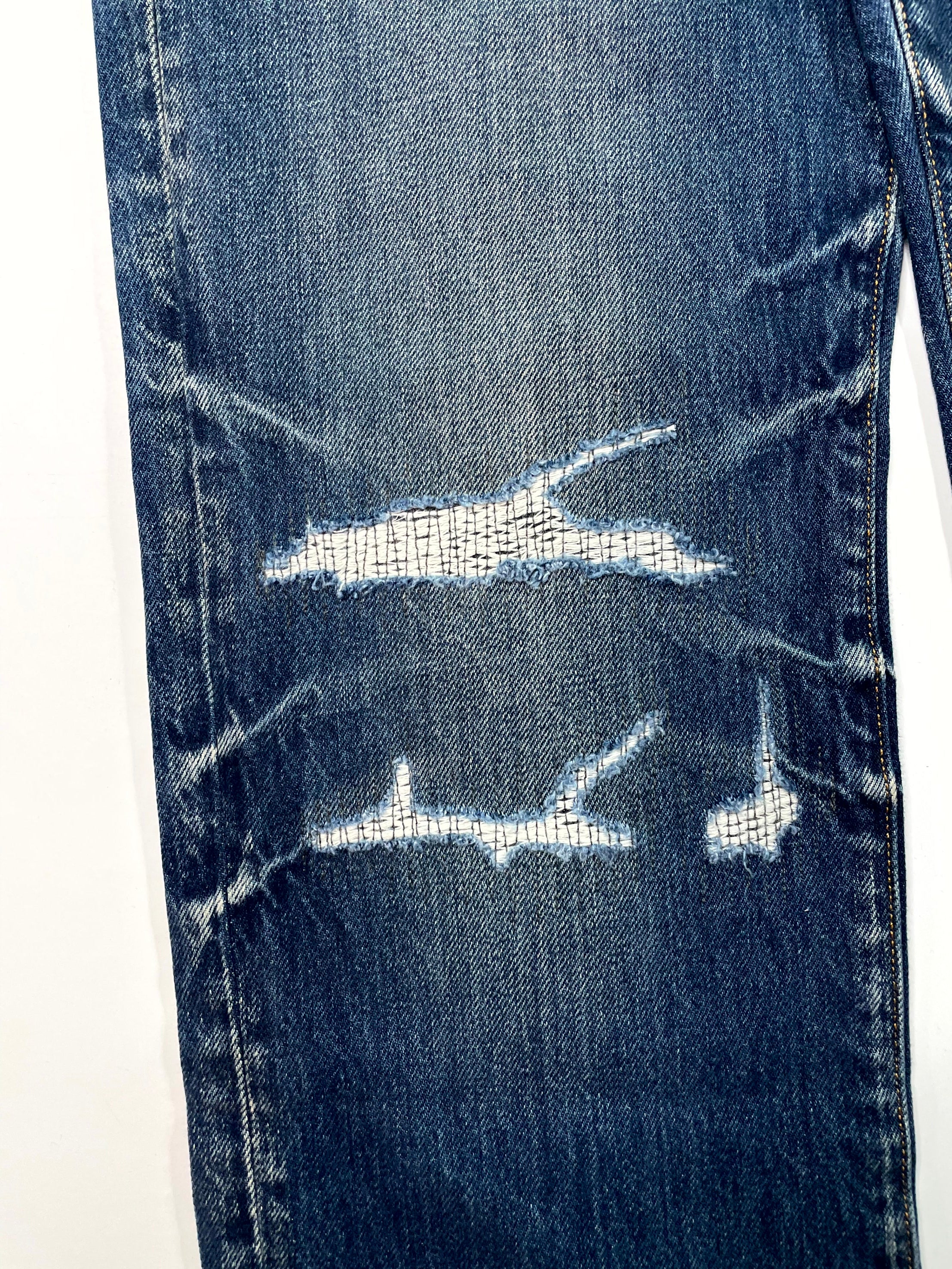 Amiri Wide Leg Thrasher Darkwash Jeans