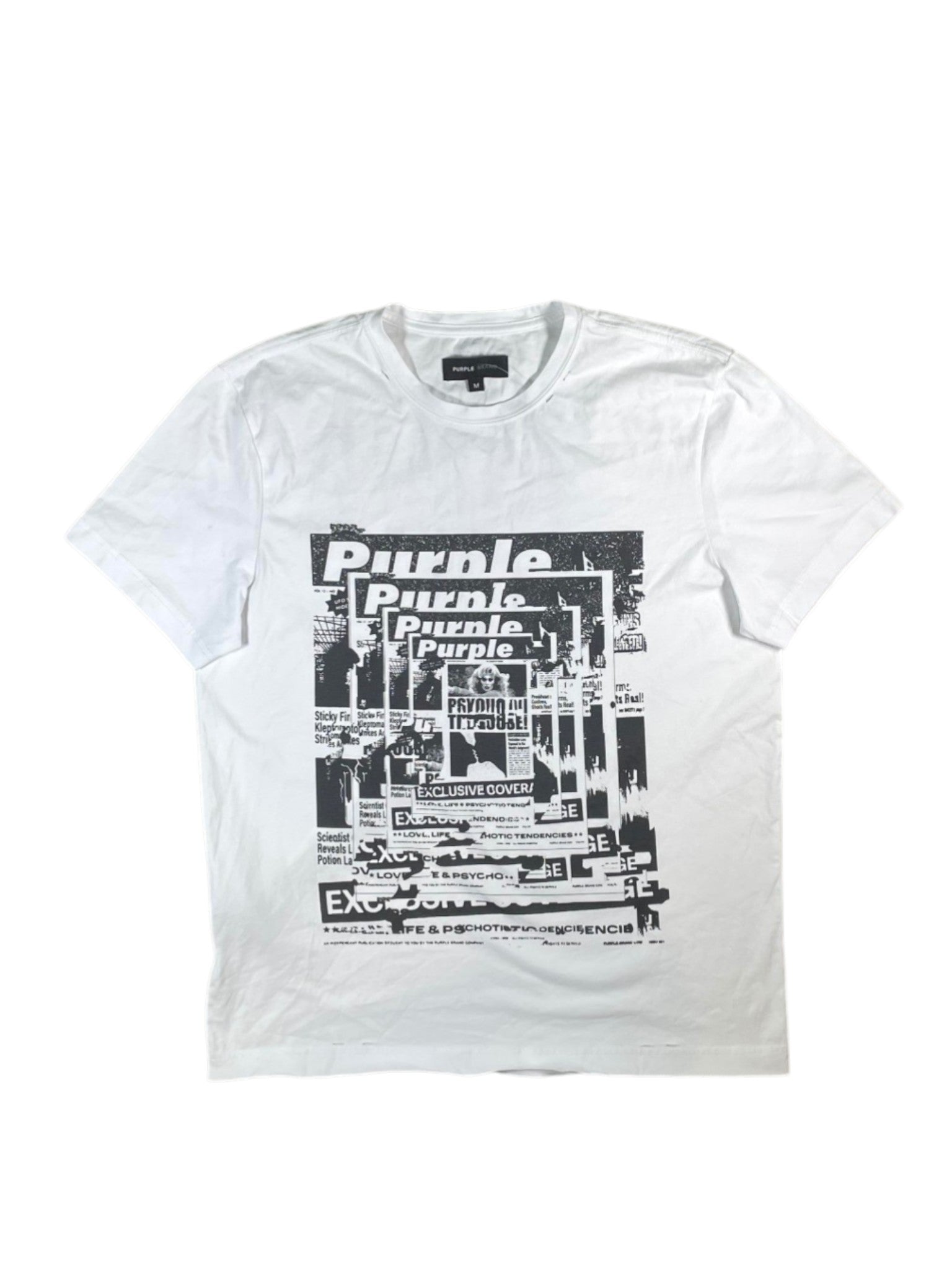 Purple Brand 'Psycho Cover' White Tee