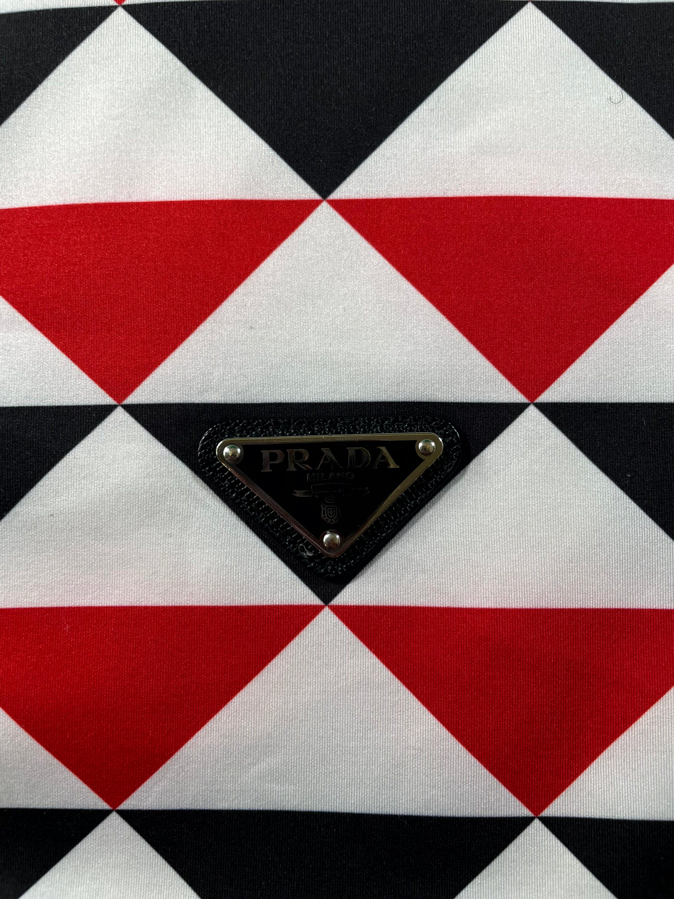 Prada Diamond Logo Red, Black & White Jacket