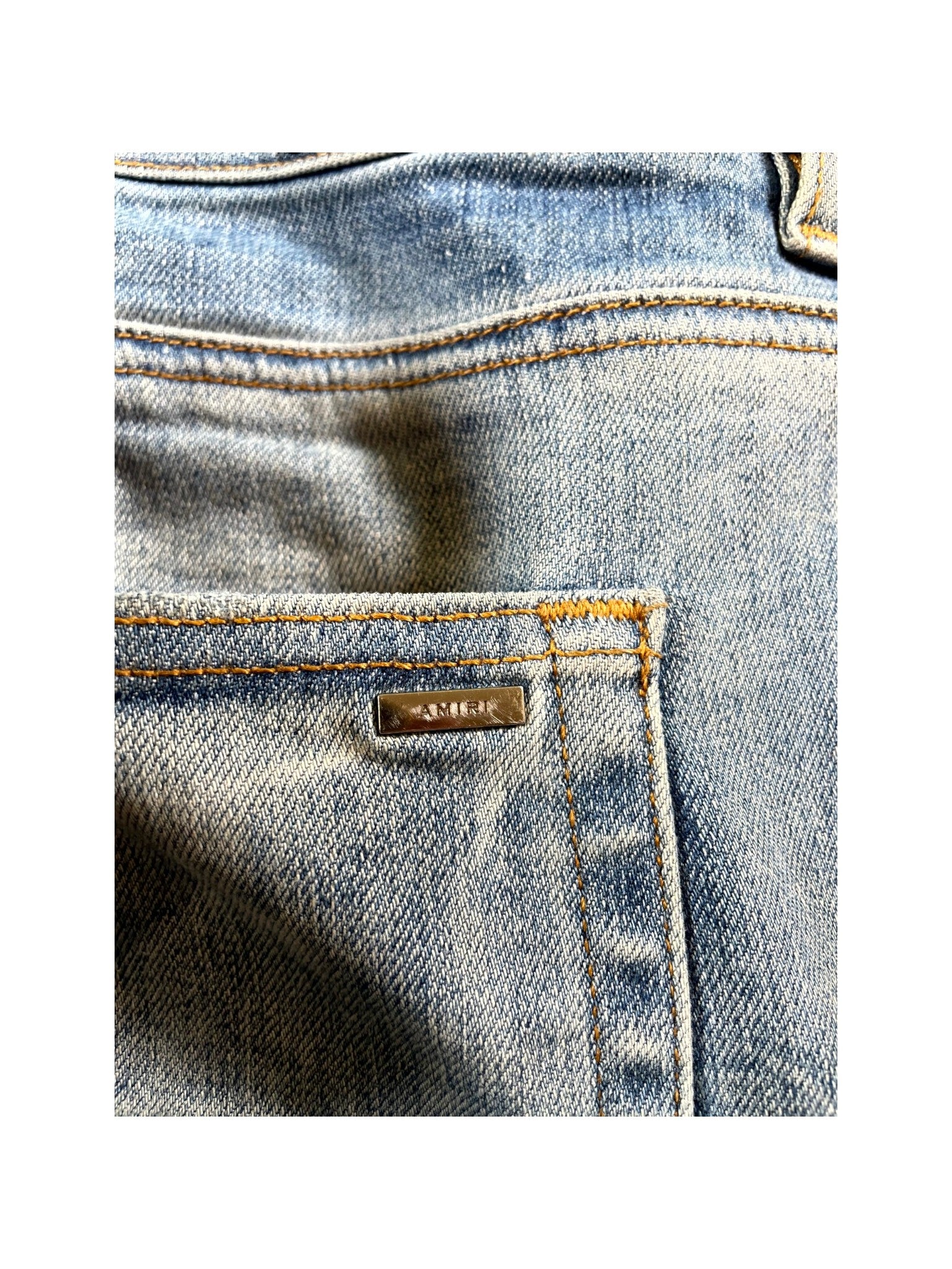 Amiri Pajama Paisley Patchwork Light Wash Jeans