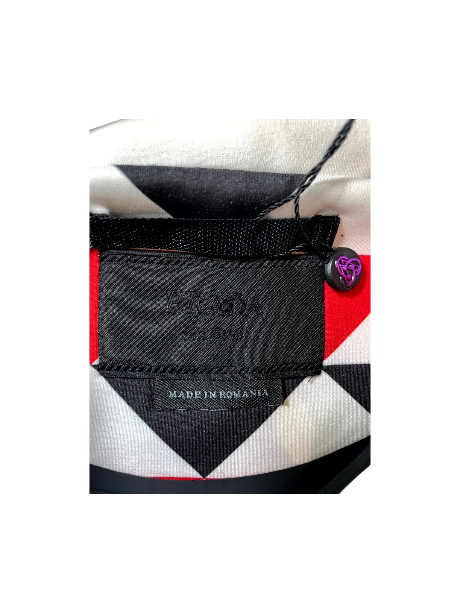 Prada Diamond Logo Red, Black & White Jacket