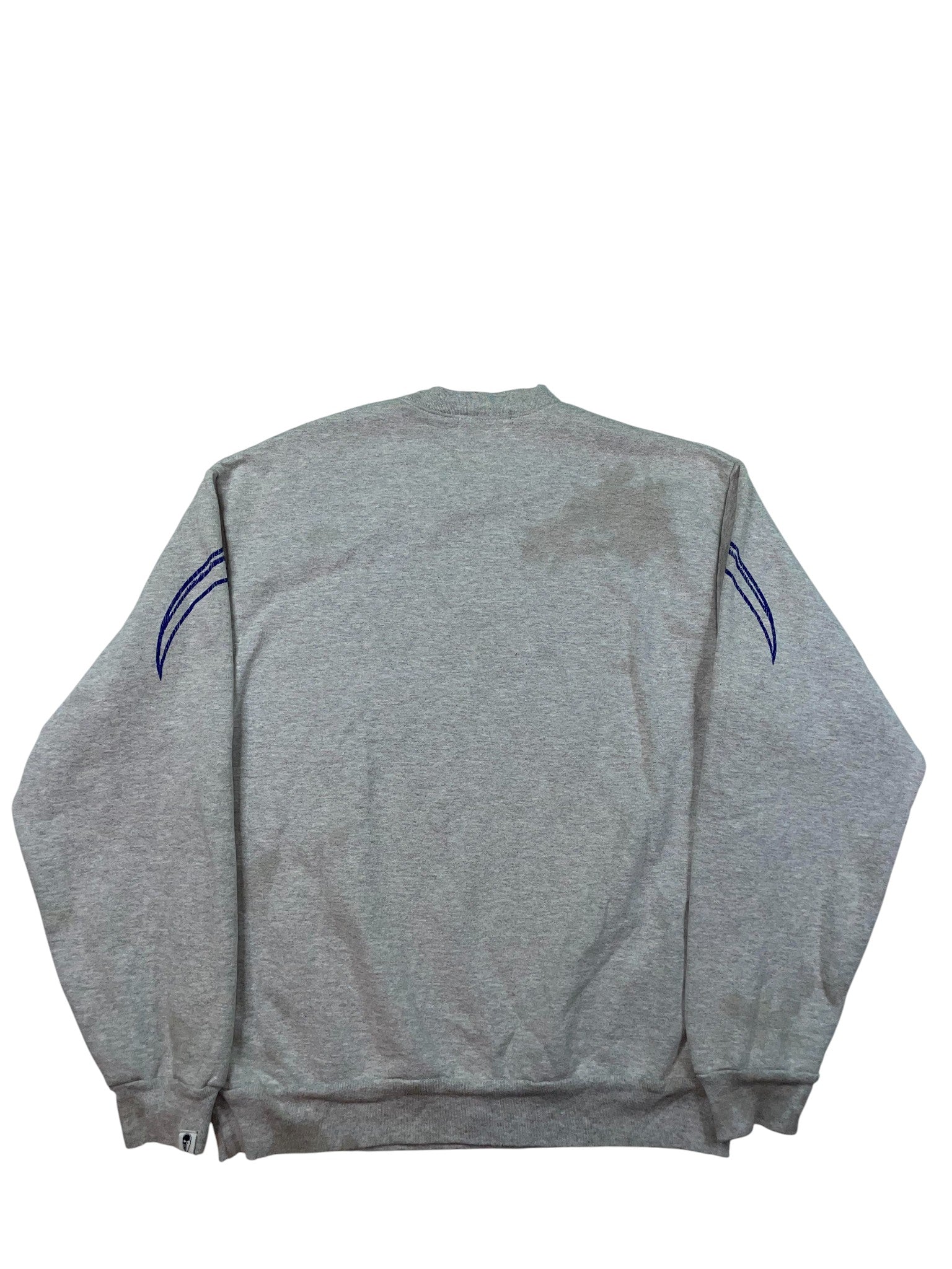 Warren Lotas Distressed Grey & Blue Crewneck