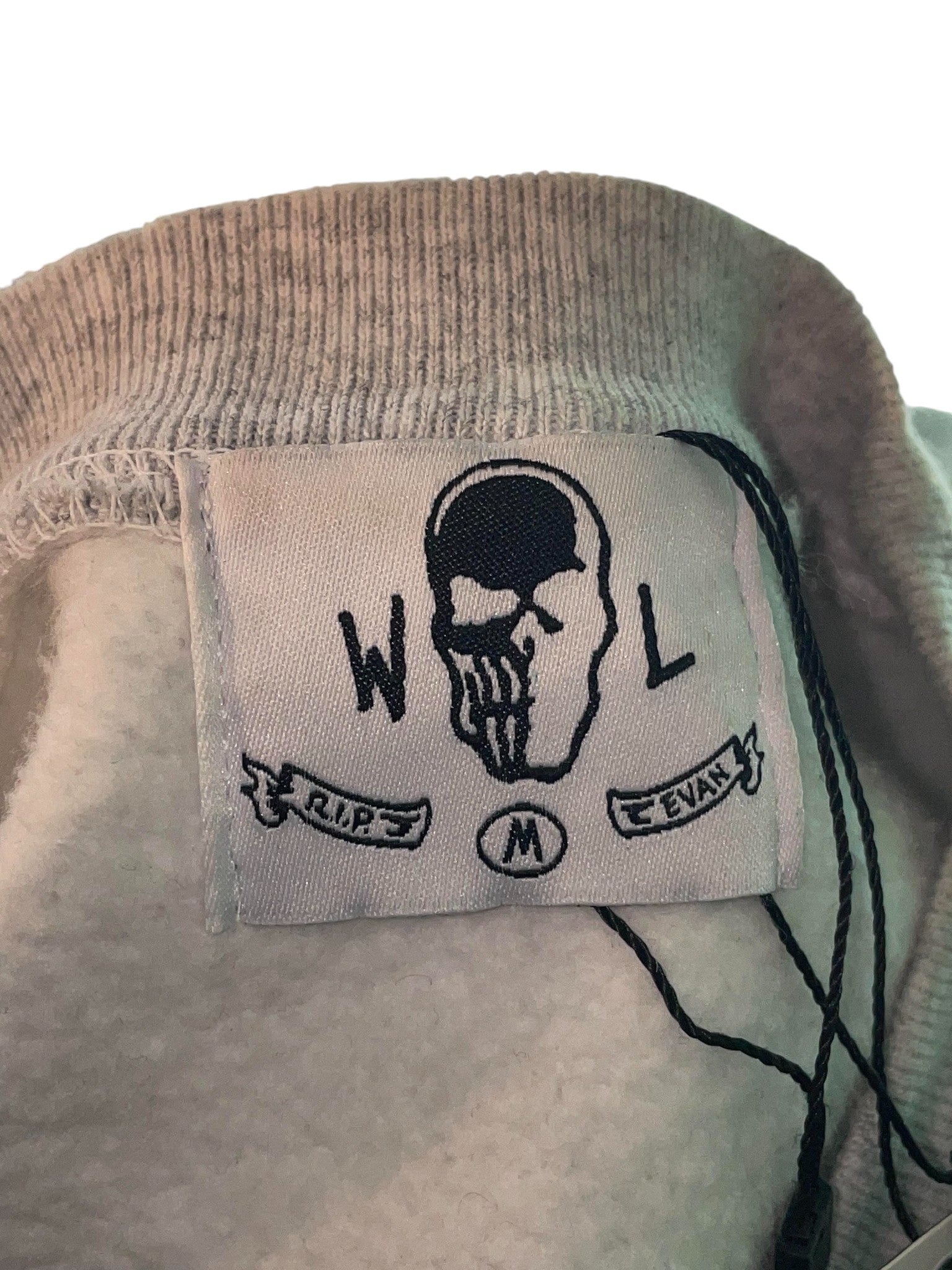 Warren Lotas Distressed Grey & Blue Crewneck