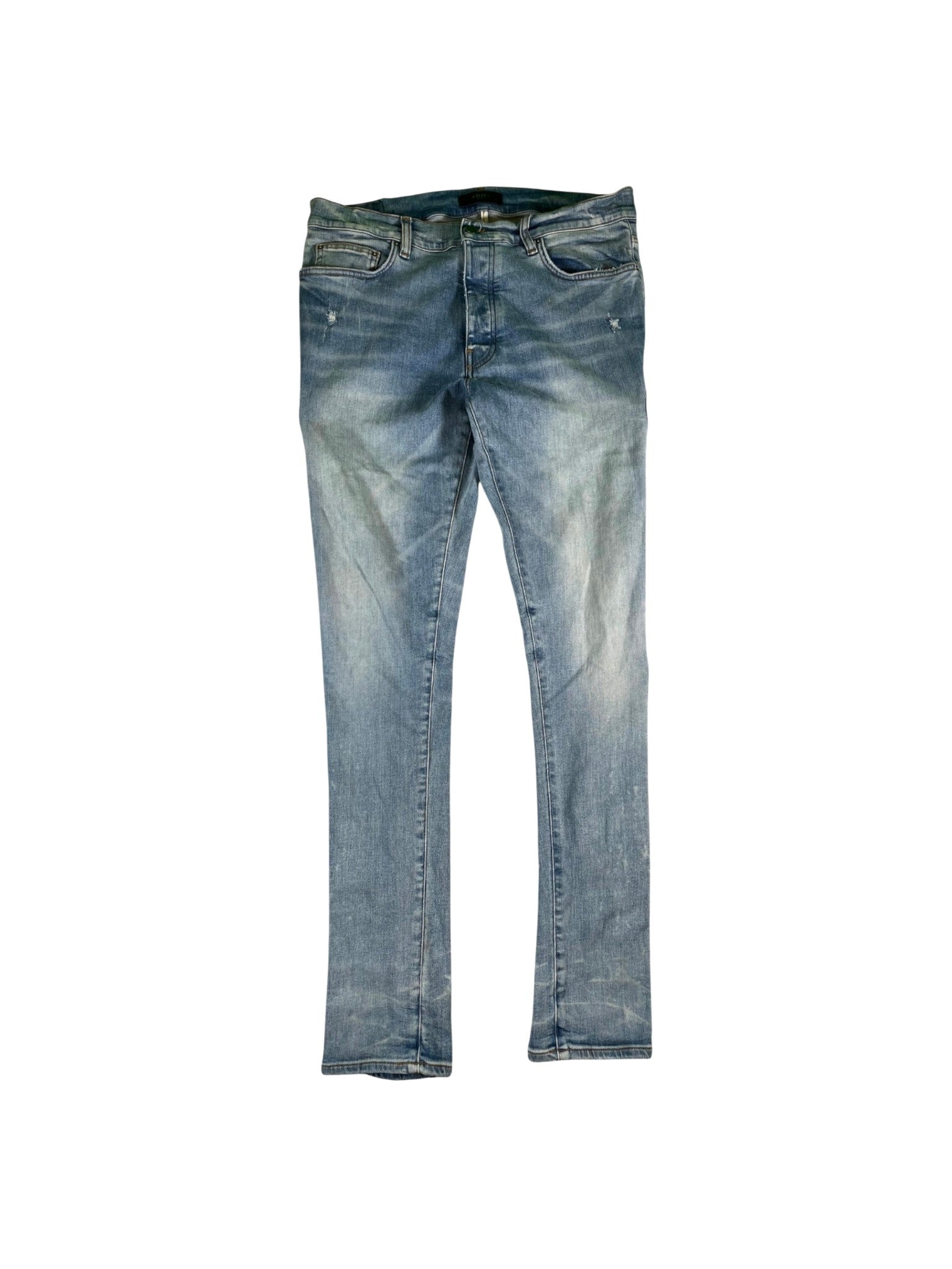 Amiri "Bone Embossed" Light Wash Jeans