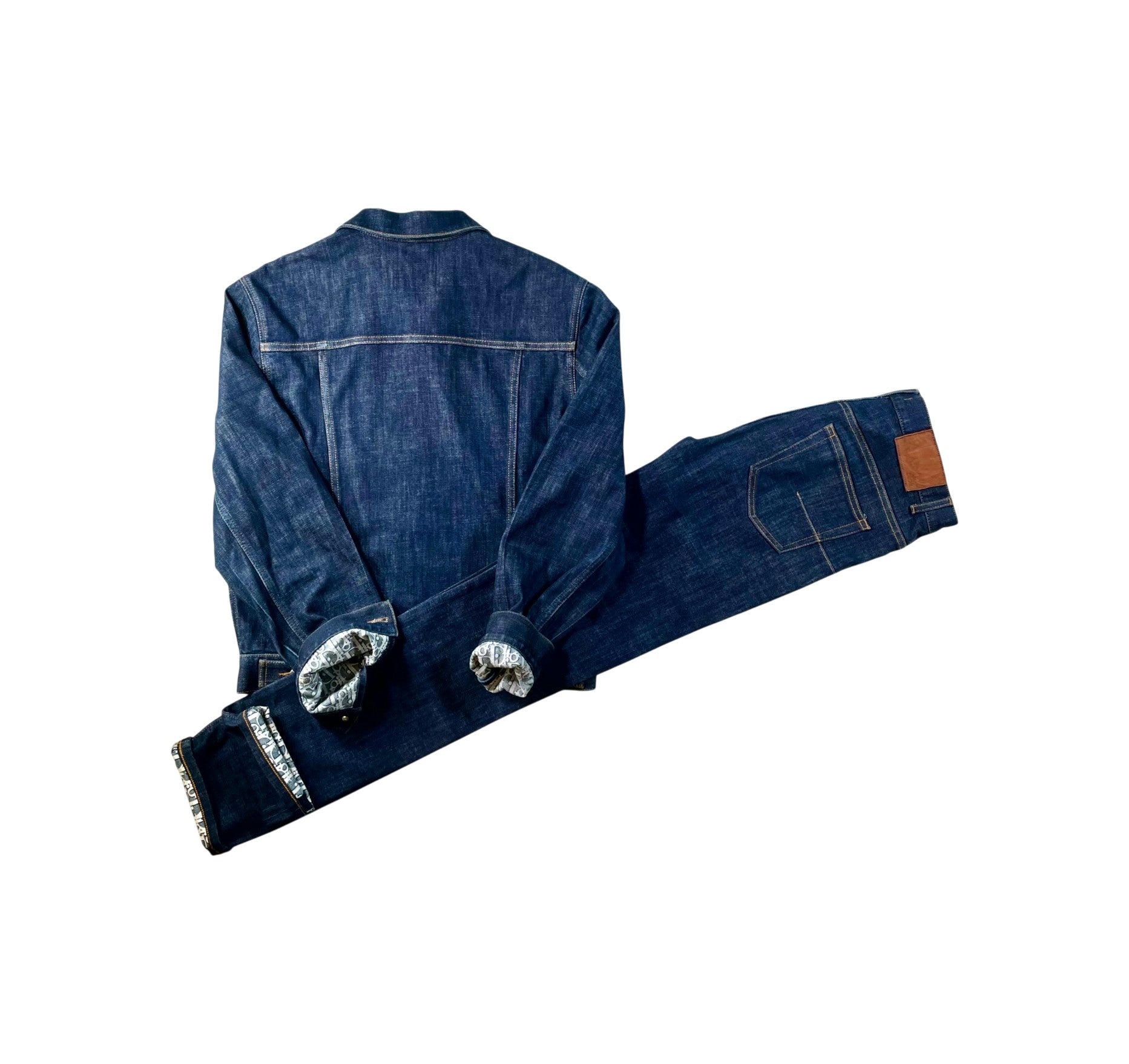 Dior Selvedge Denim Monogram Dark Blue Set