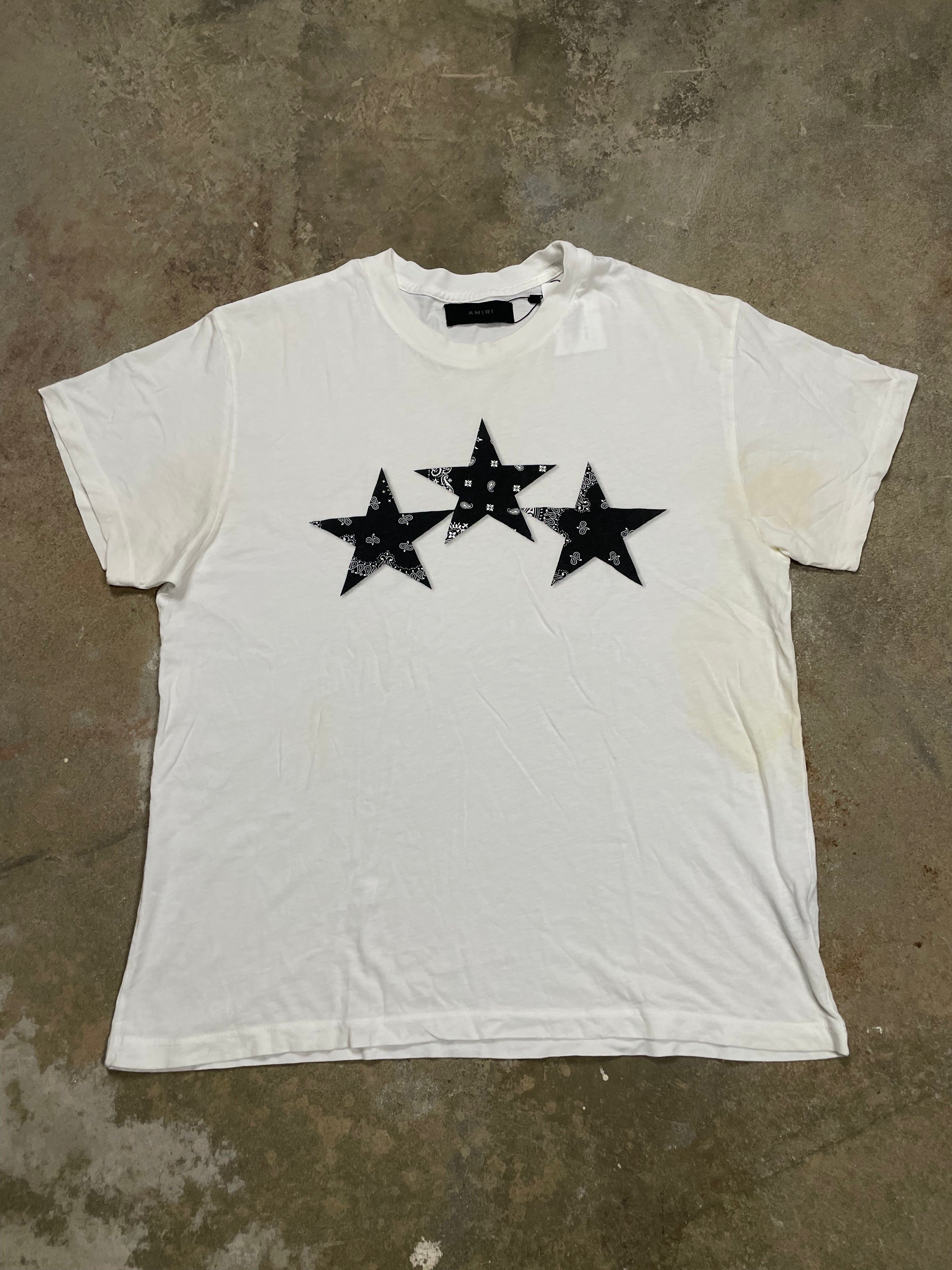 Amiri Bandana Star Tee White Used Small