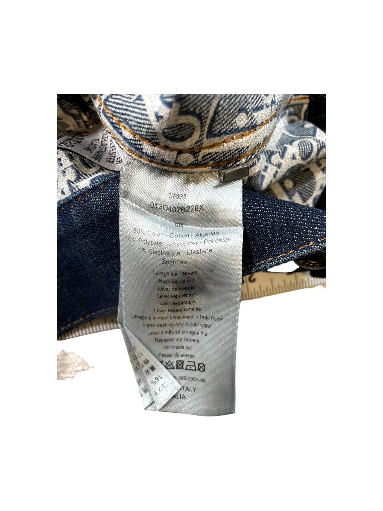 Dior Selvedge Denim Monogram Dark Blue Set