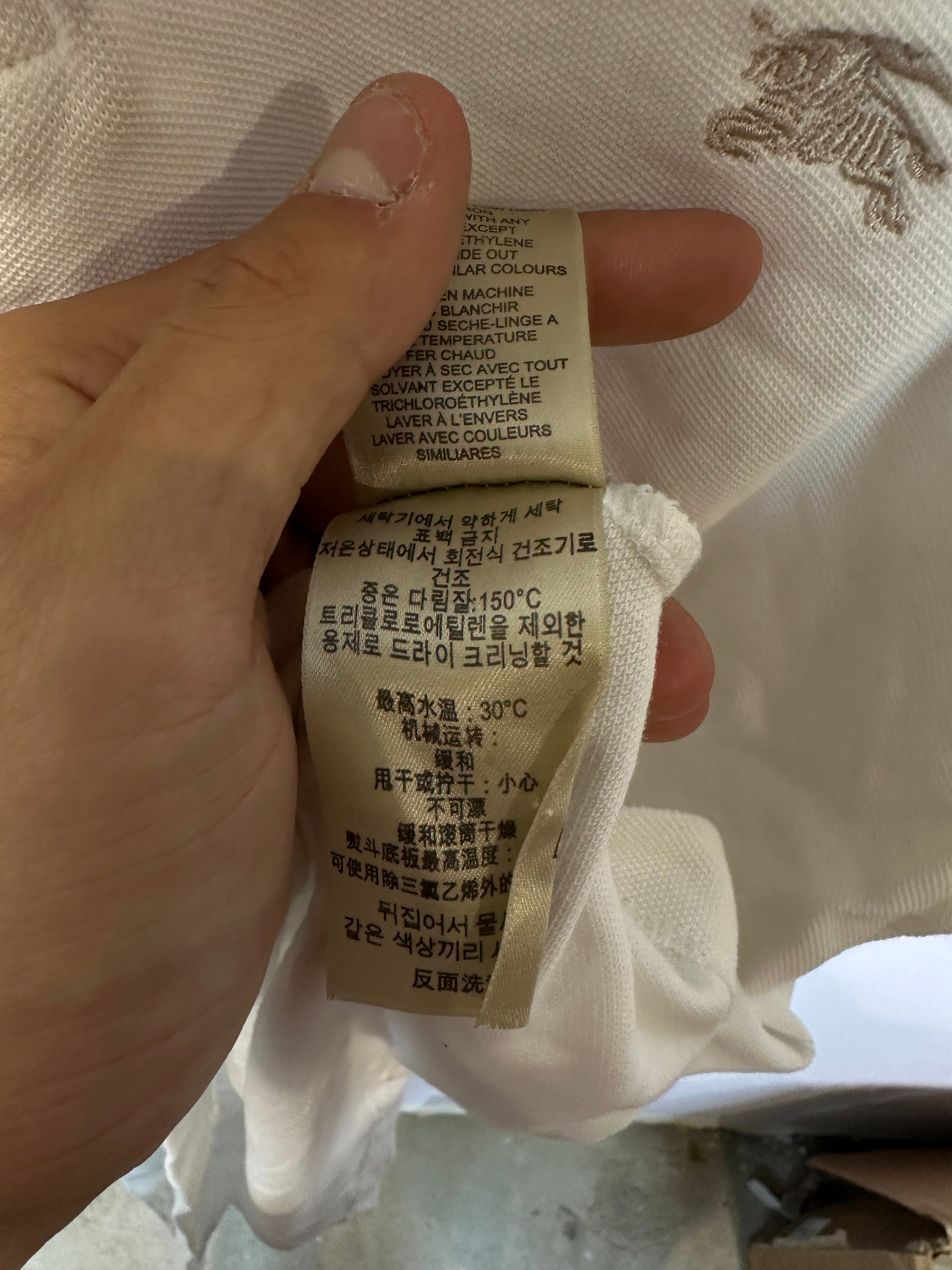 Burberry Polo Collar Logo White Used XL
