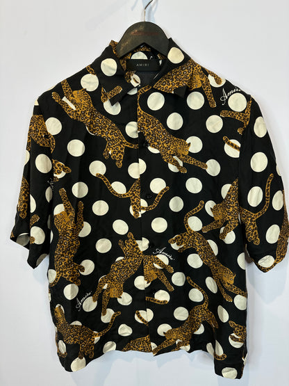 Amiri Polka Dot Cheetah Silk Set Black Used Medium