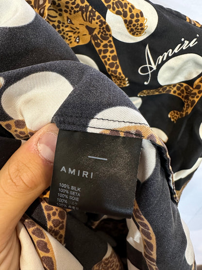Amiri Polka Dot Cheetah Silk Set Black Used Medium