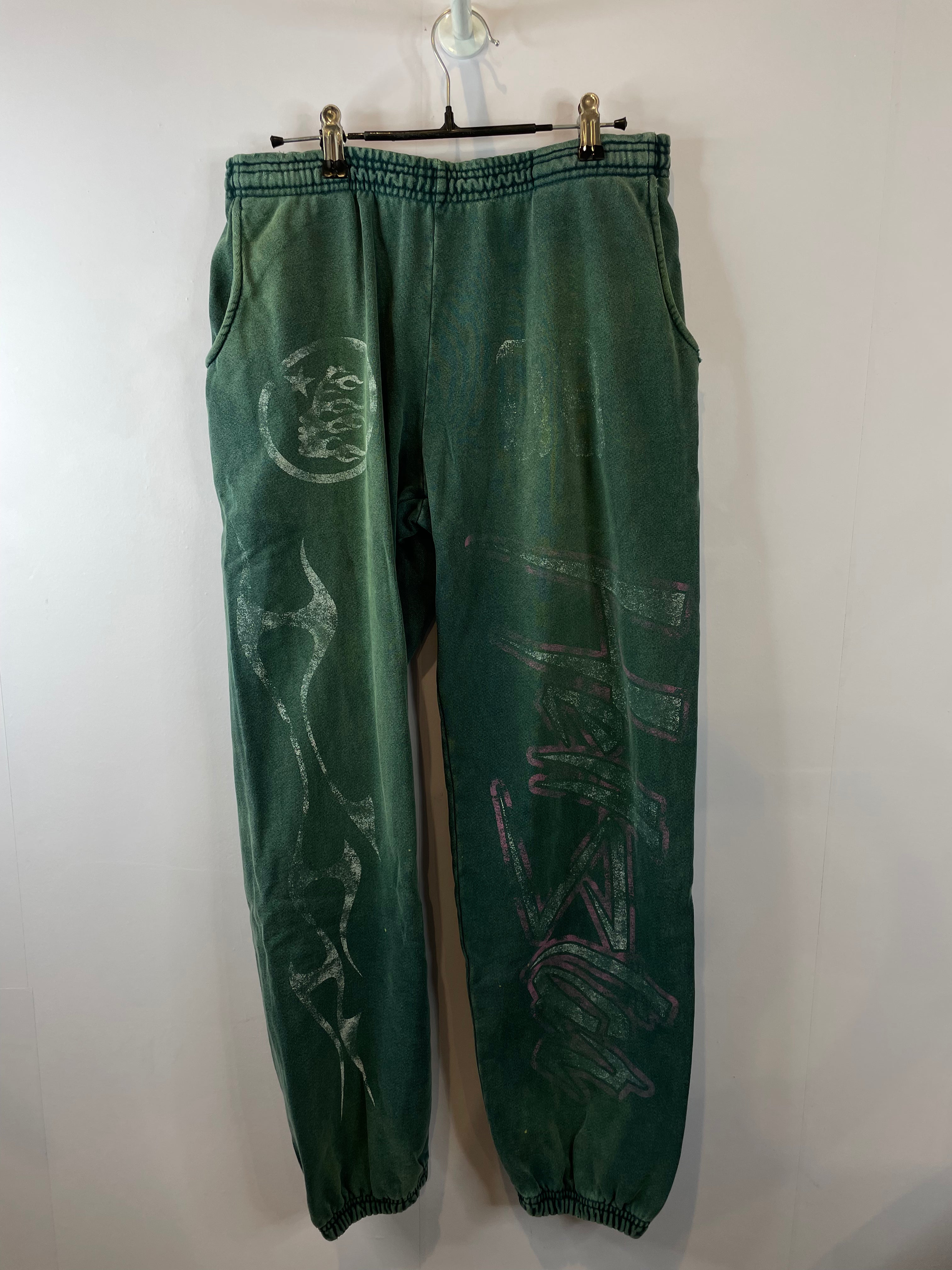 Hellstar Green & Pink Sweatpants