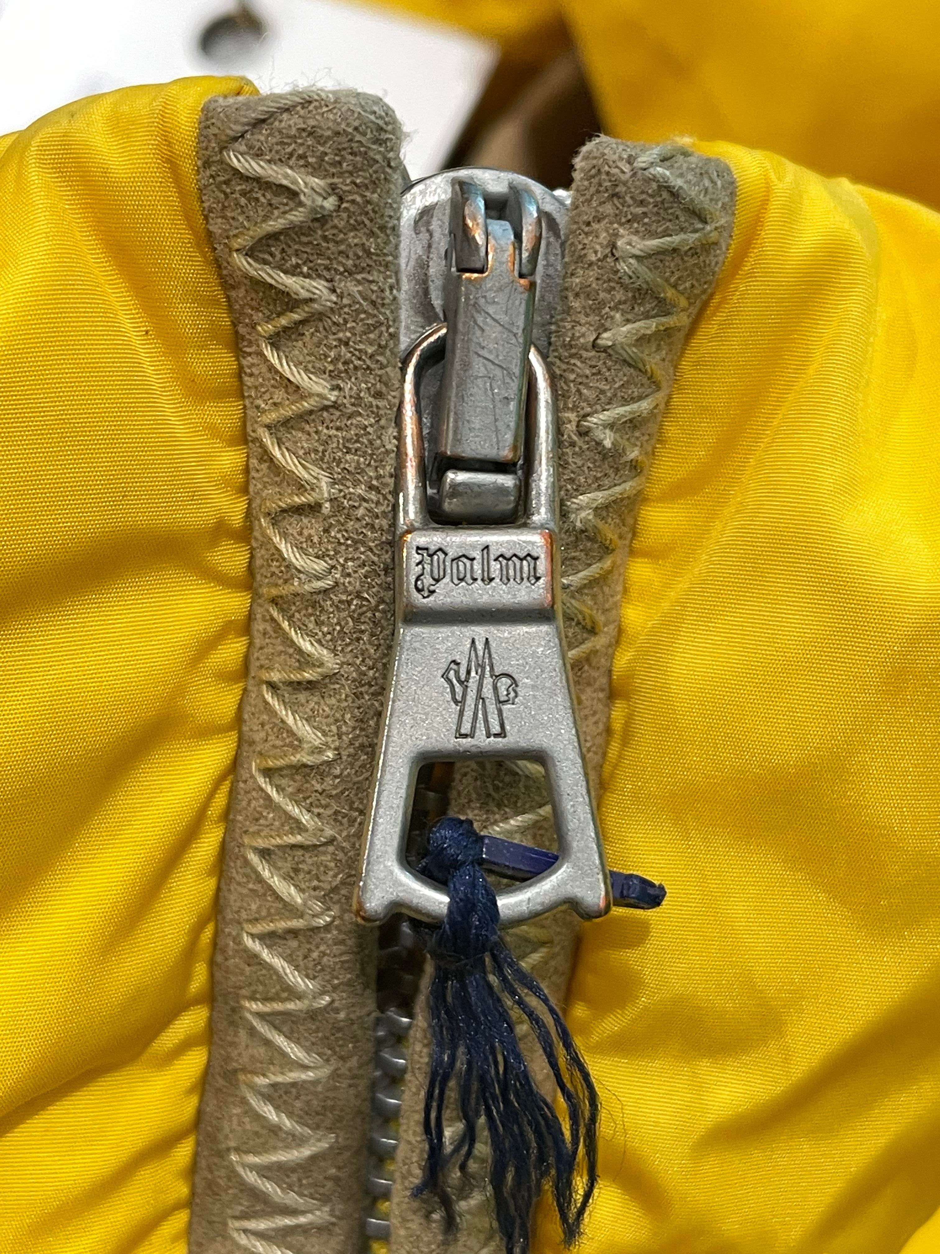 Moncler Palm Angels Yellow Puffer Coat