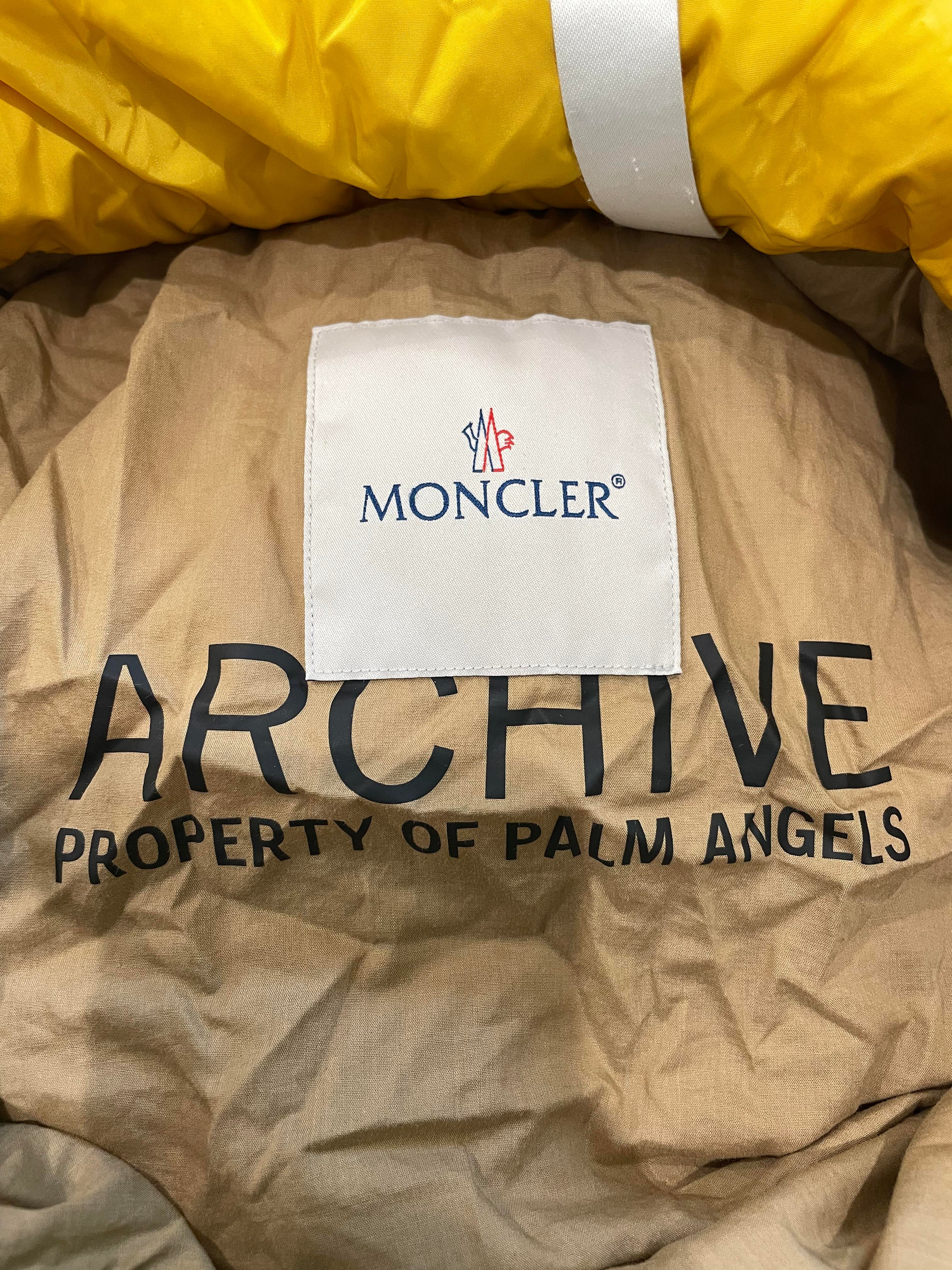 Moncler Palm Angels Yellow Puffer Coat