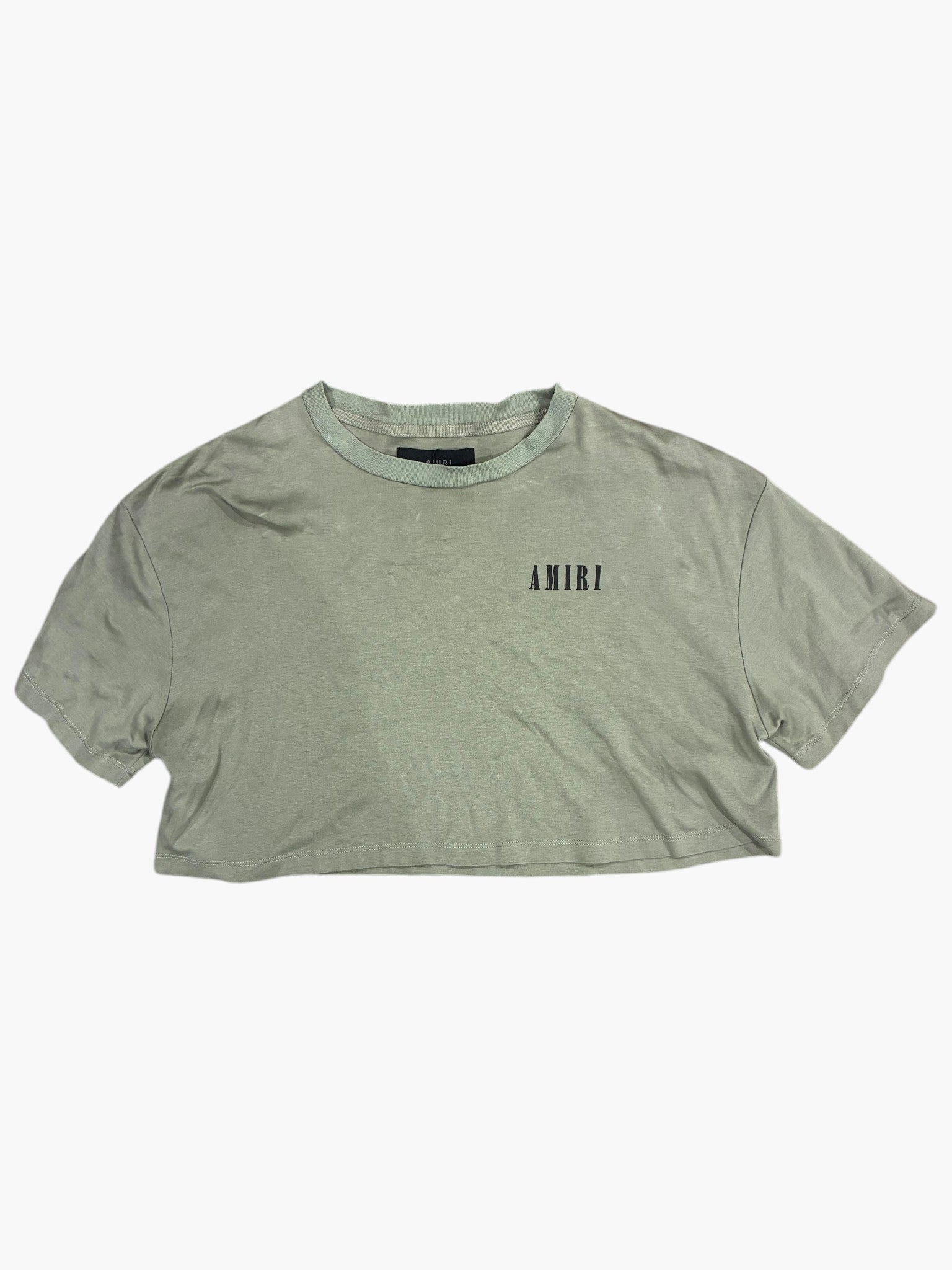 Amiri Olive & Black Cropped Tee