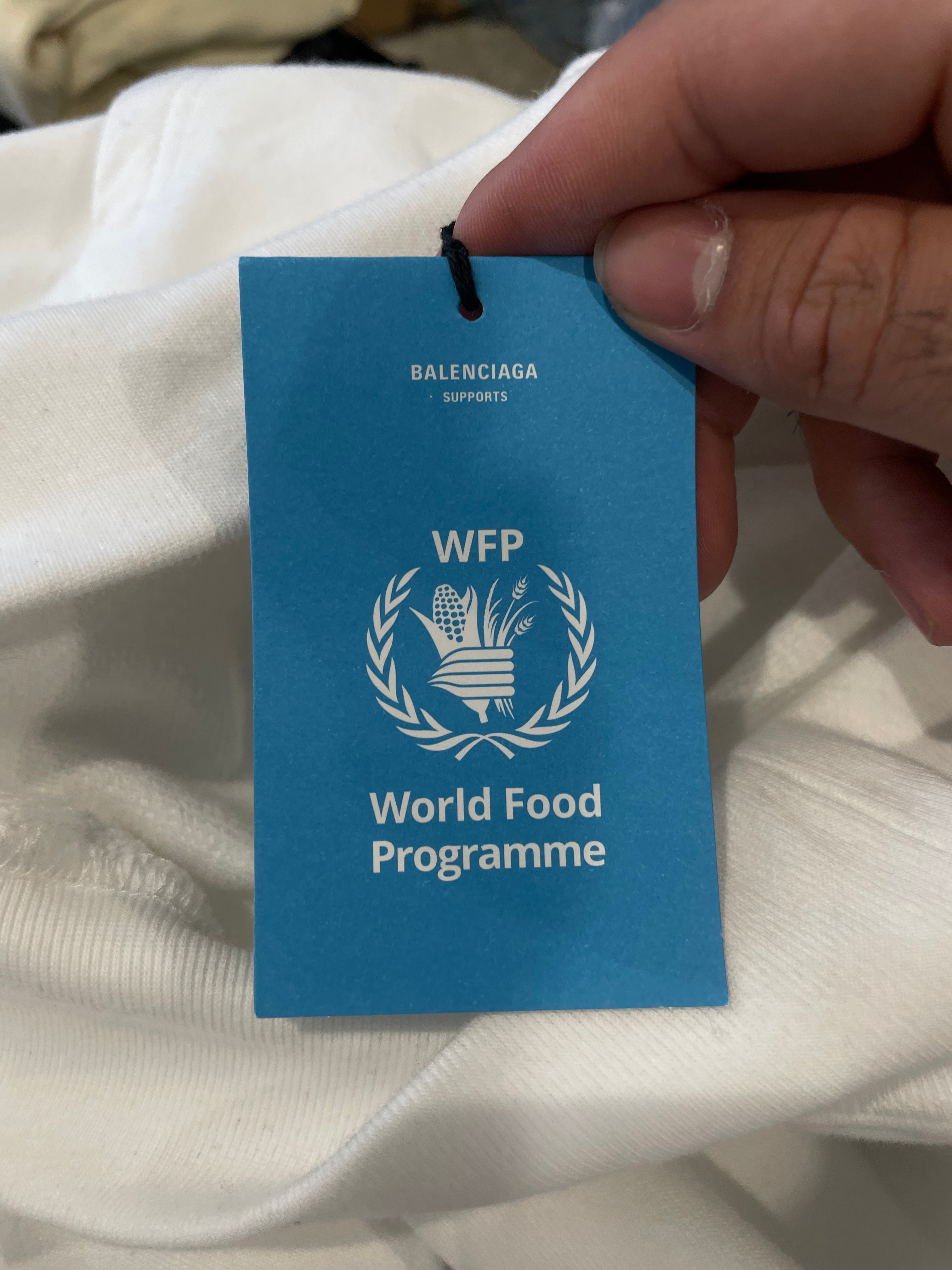 Balenciaga White & Blue Food Programme Hoodie