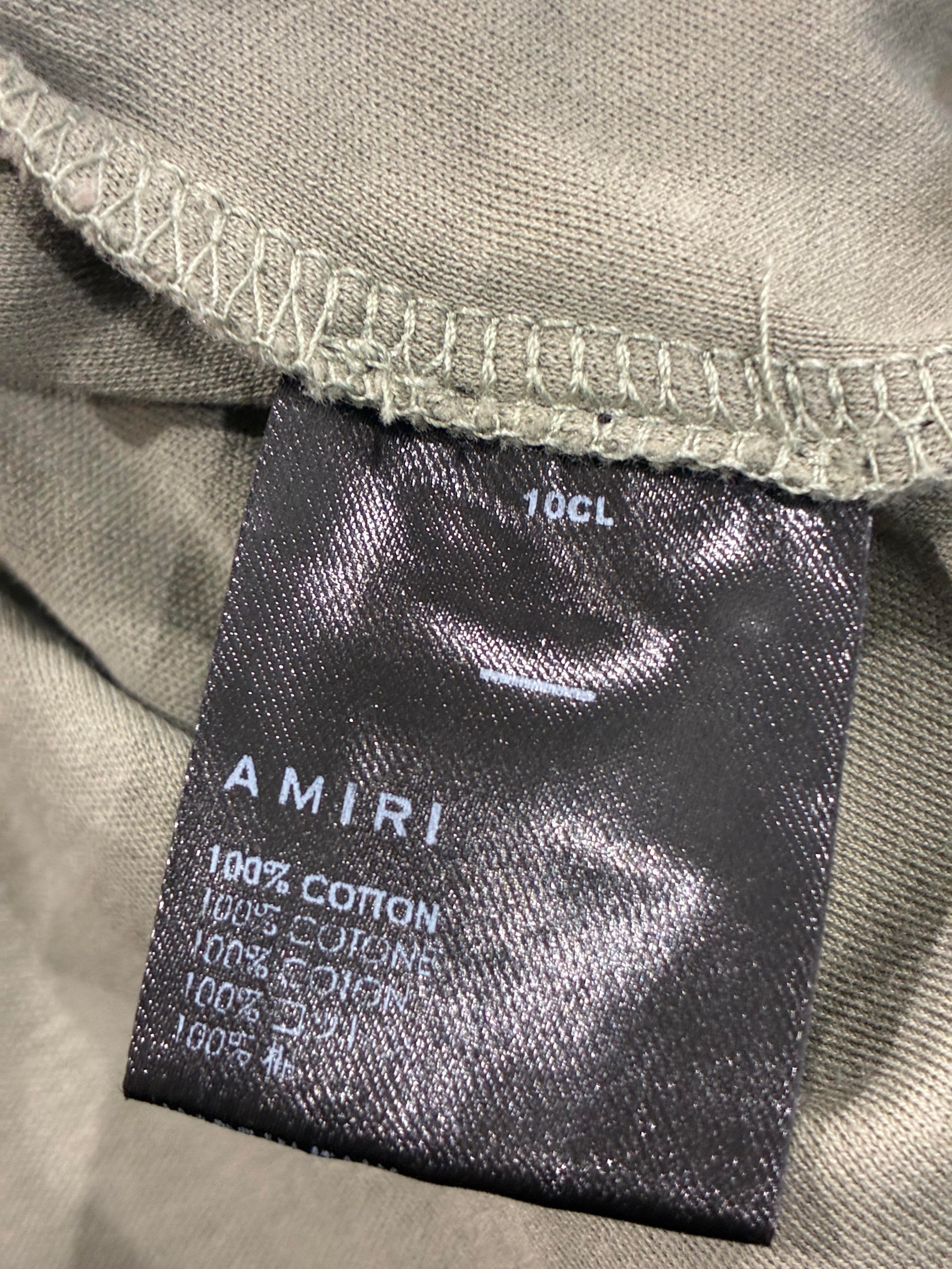 Amiri Olive & Black Cropped Tee