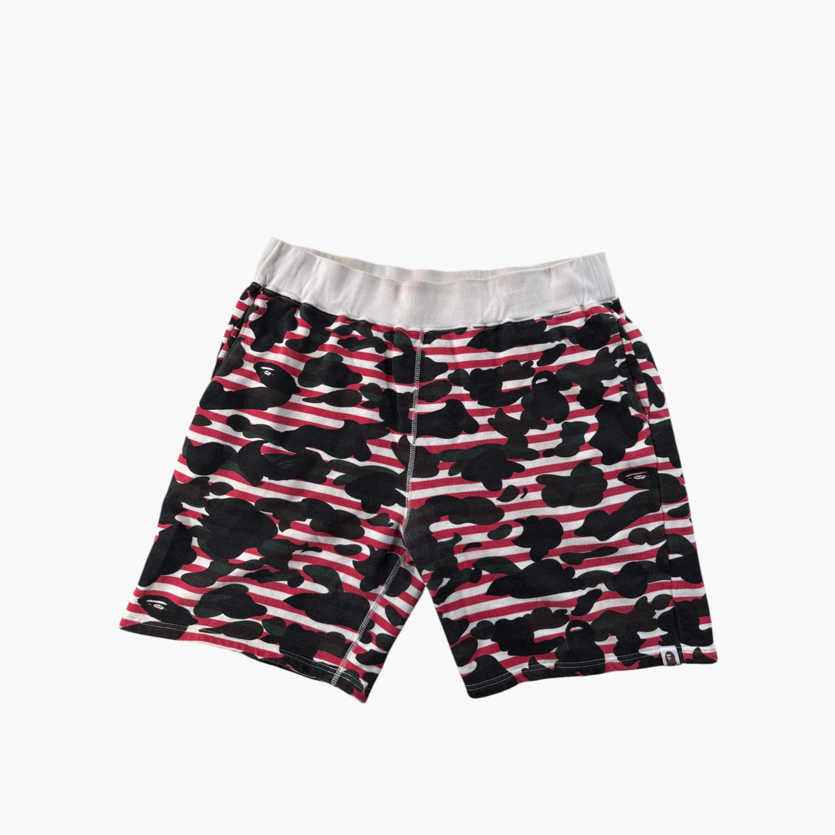 BAPE White Candy Cane Shorts