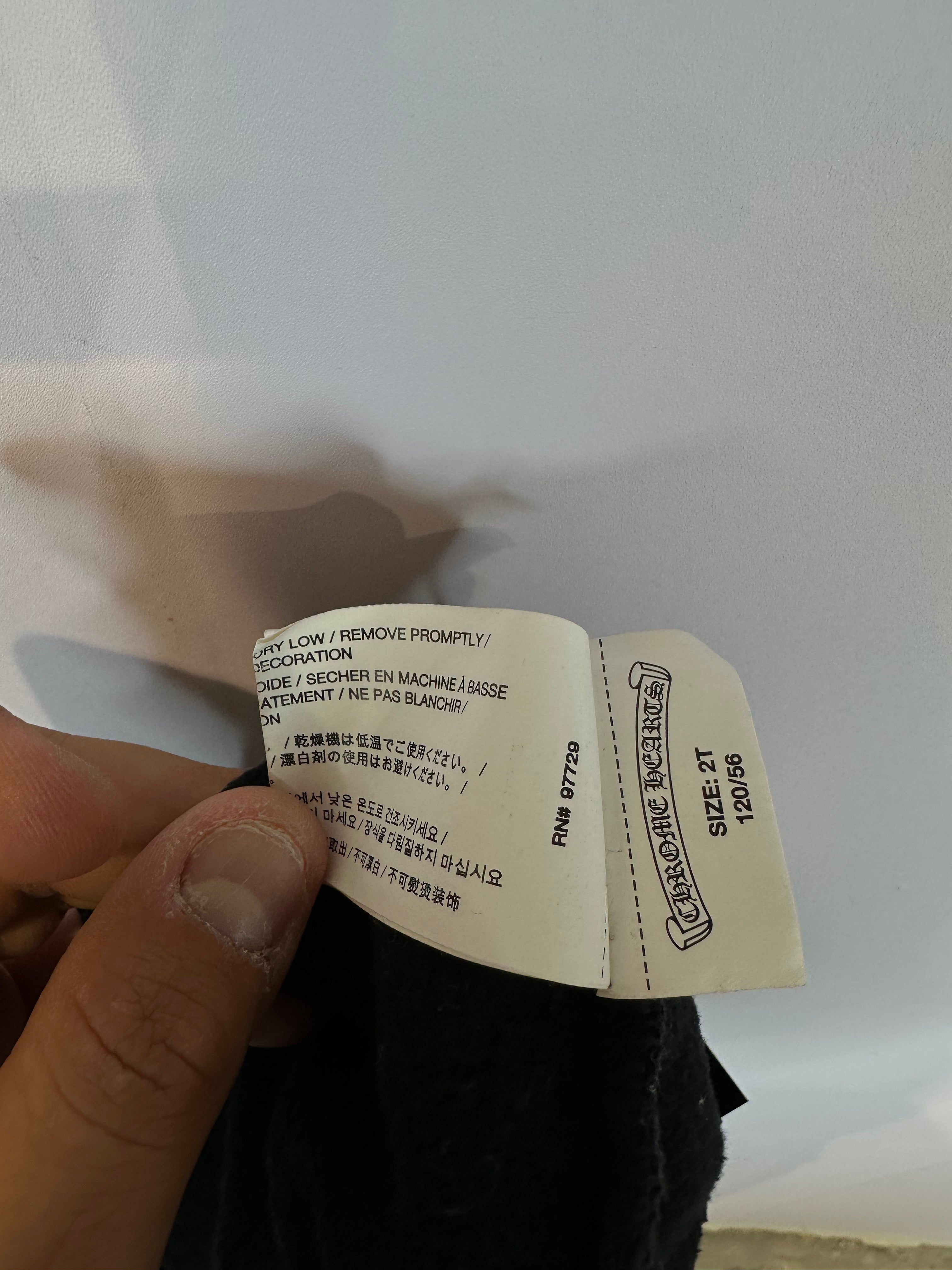 Chrome Hearts Black Red Kids Scroll Zip Up Used 2T