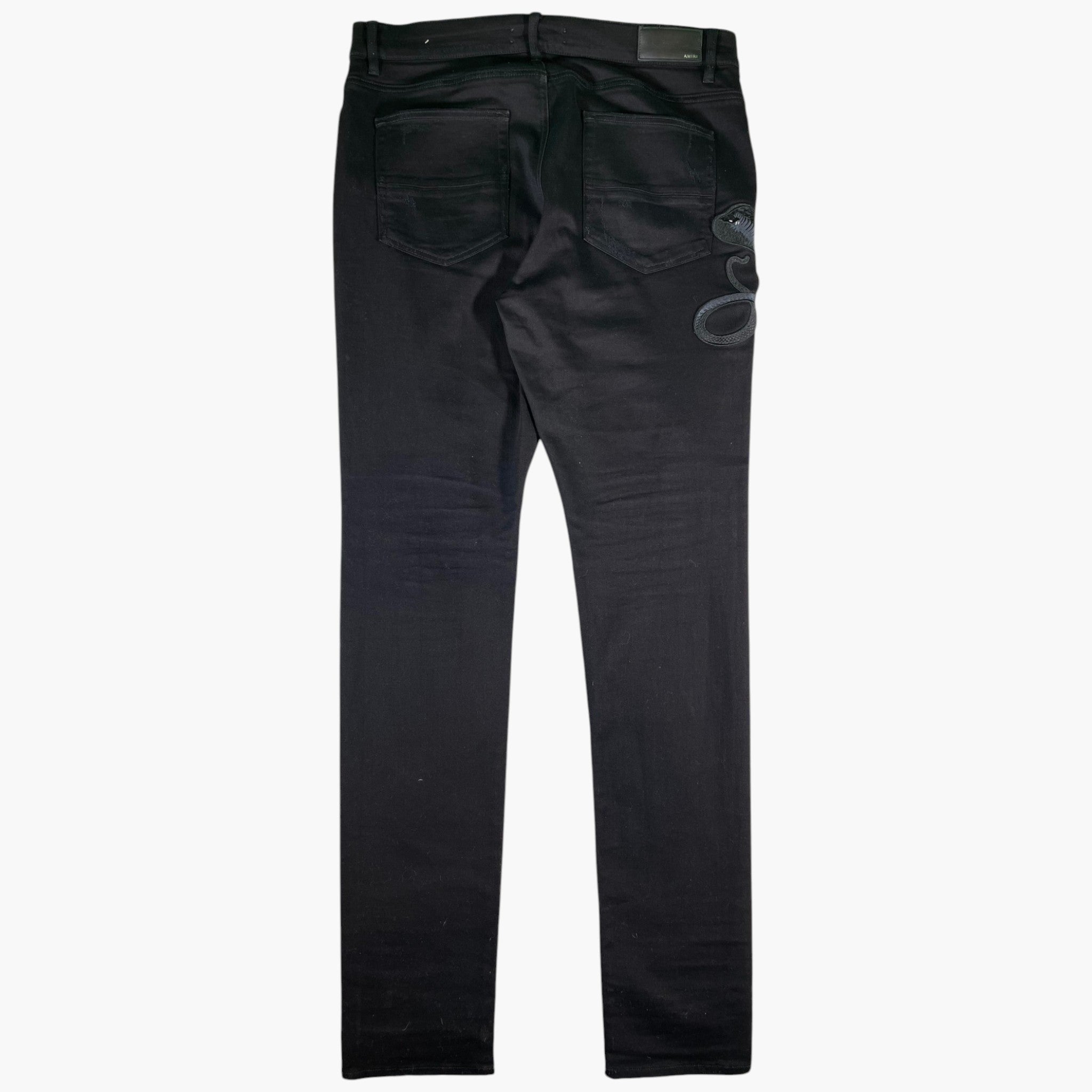 Amiri Cobra (Zipper) Black Jeans
