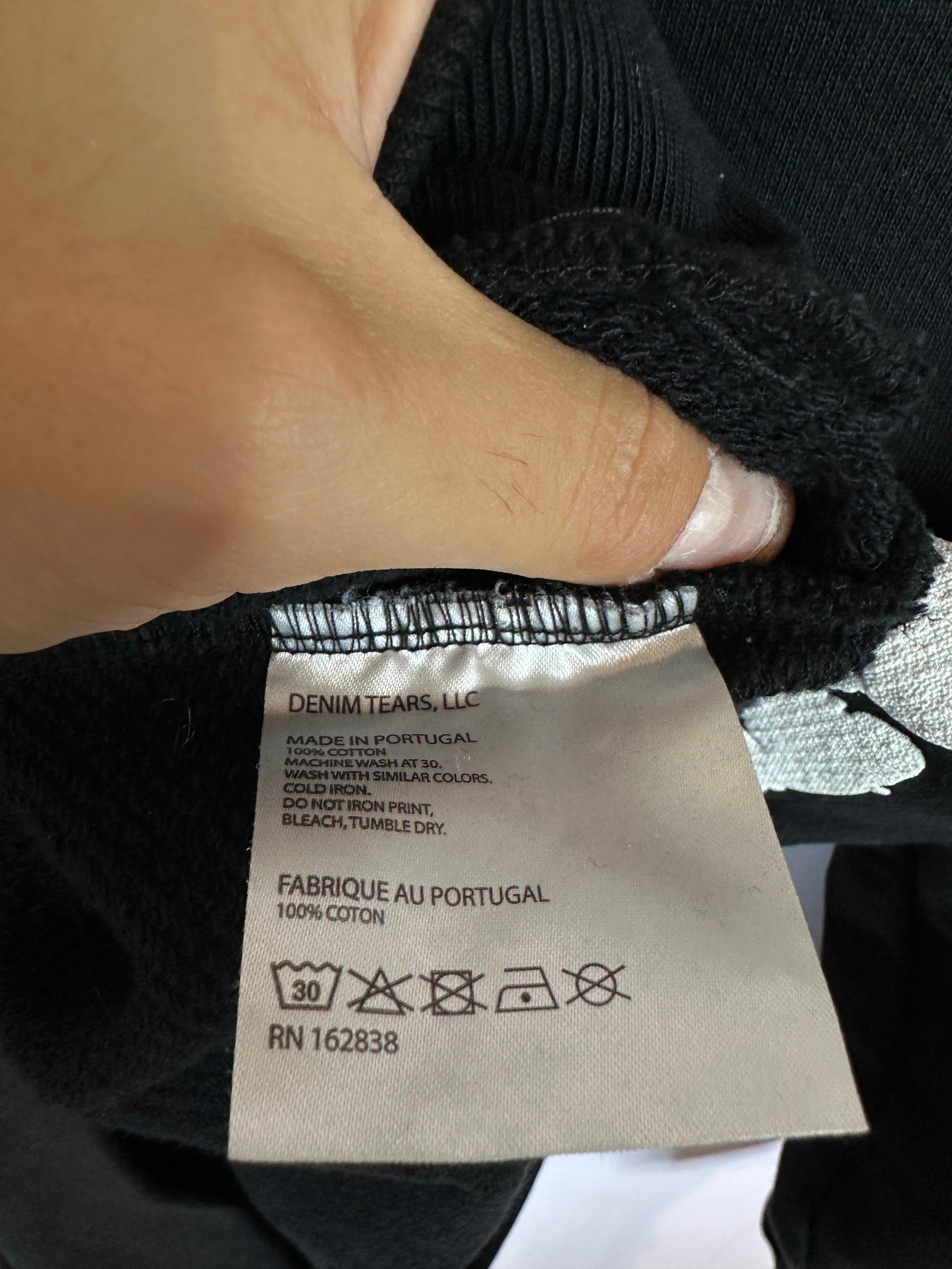 Denim Tears Hoodie Black White Used Medium