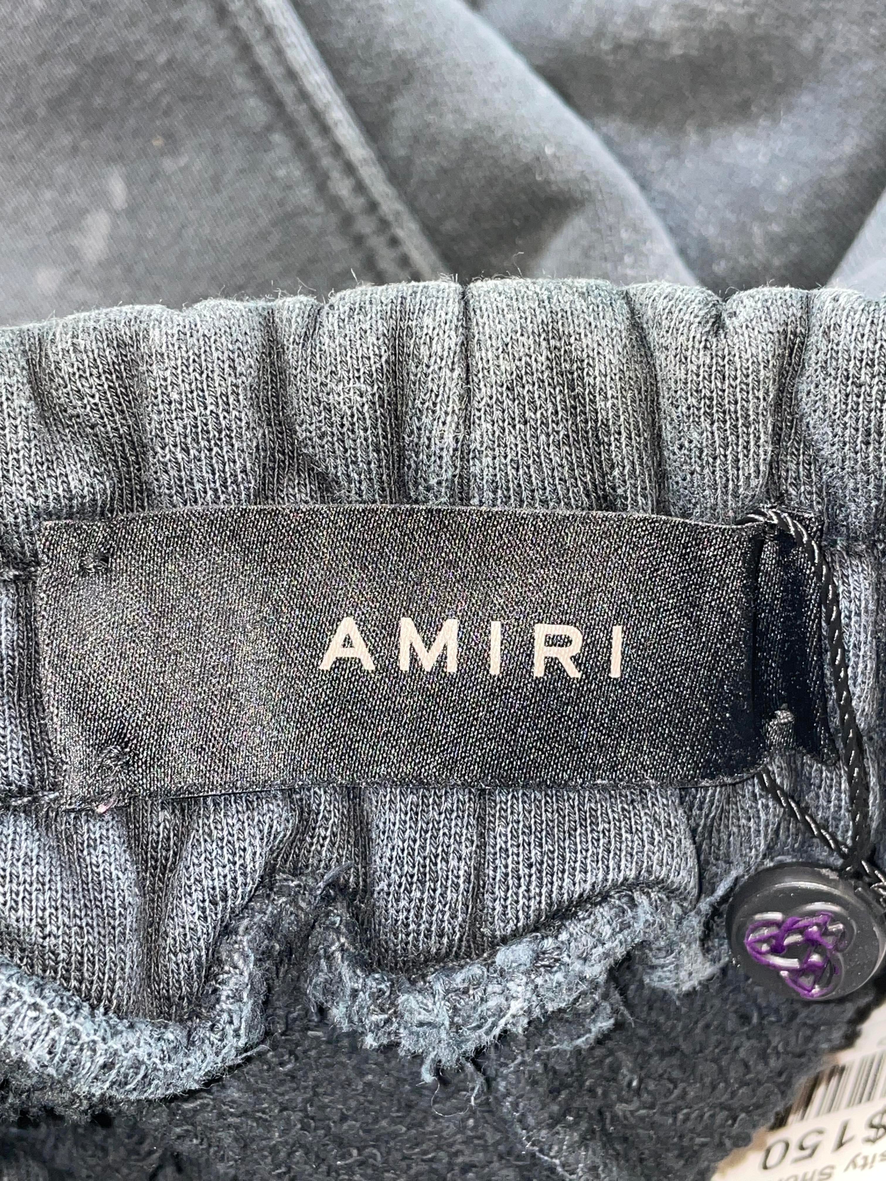 Amiri Tiger Varsity Black Shorts