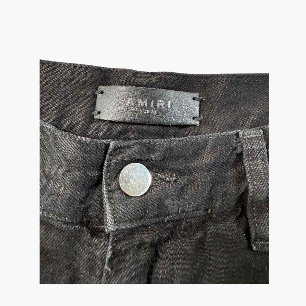 Amiri Black Wash Ripped Jean Shorts