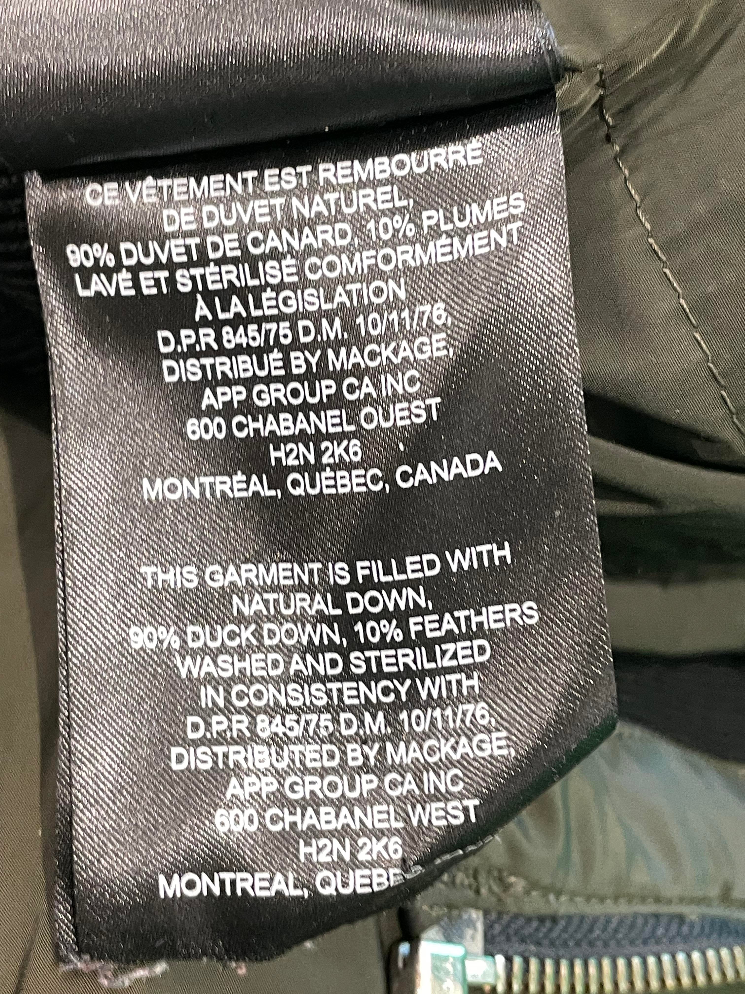 Mackage Dark Olive Puffer Coat