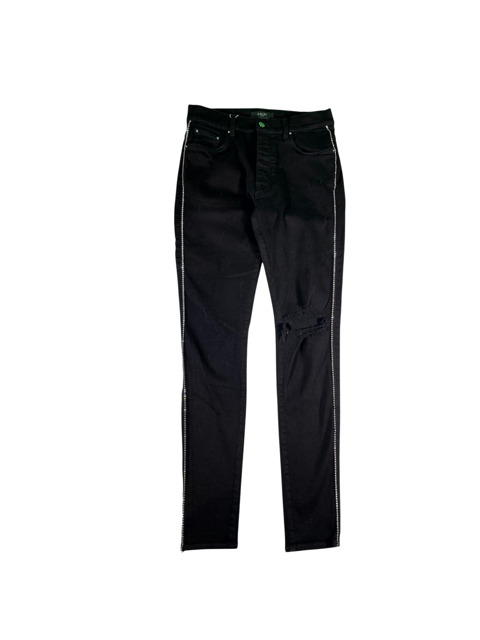 Amiri "Crystal Rhinestone" Black Track Jeans