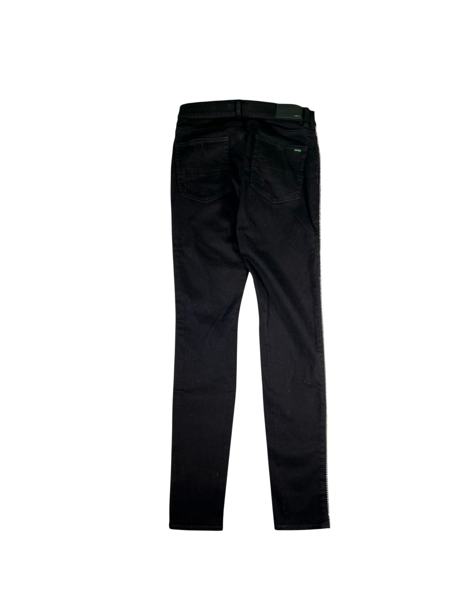 Amiri "Crystal Rhinestone" Black Track Jeans