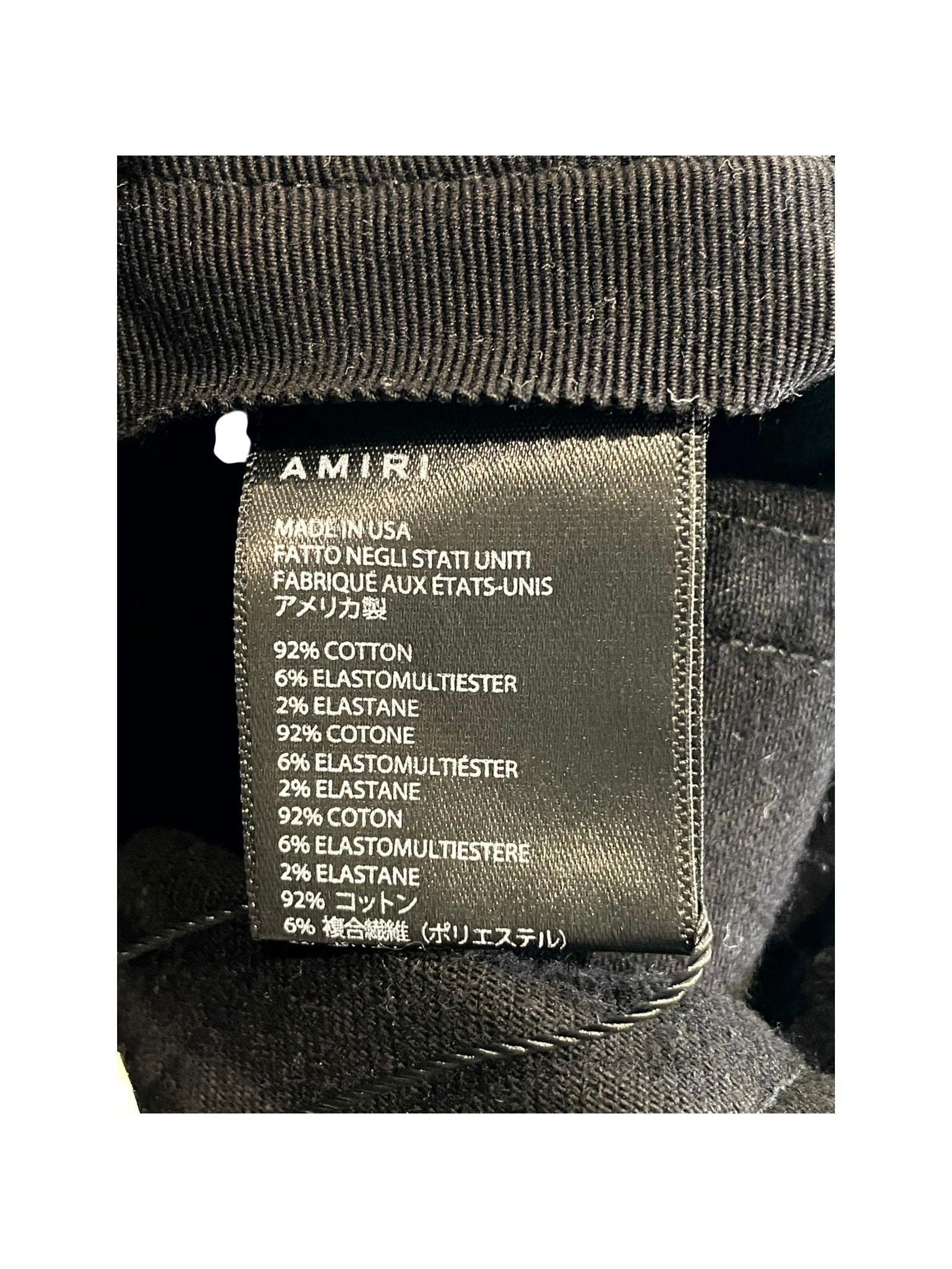 Amiri "Crystal Rhinestone" Black Track Jeans