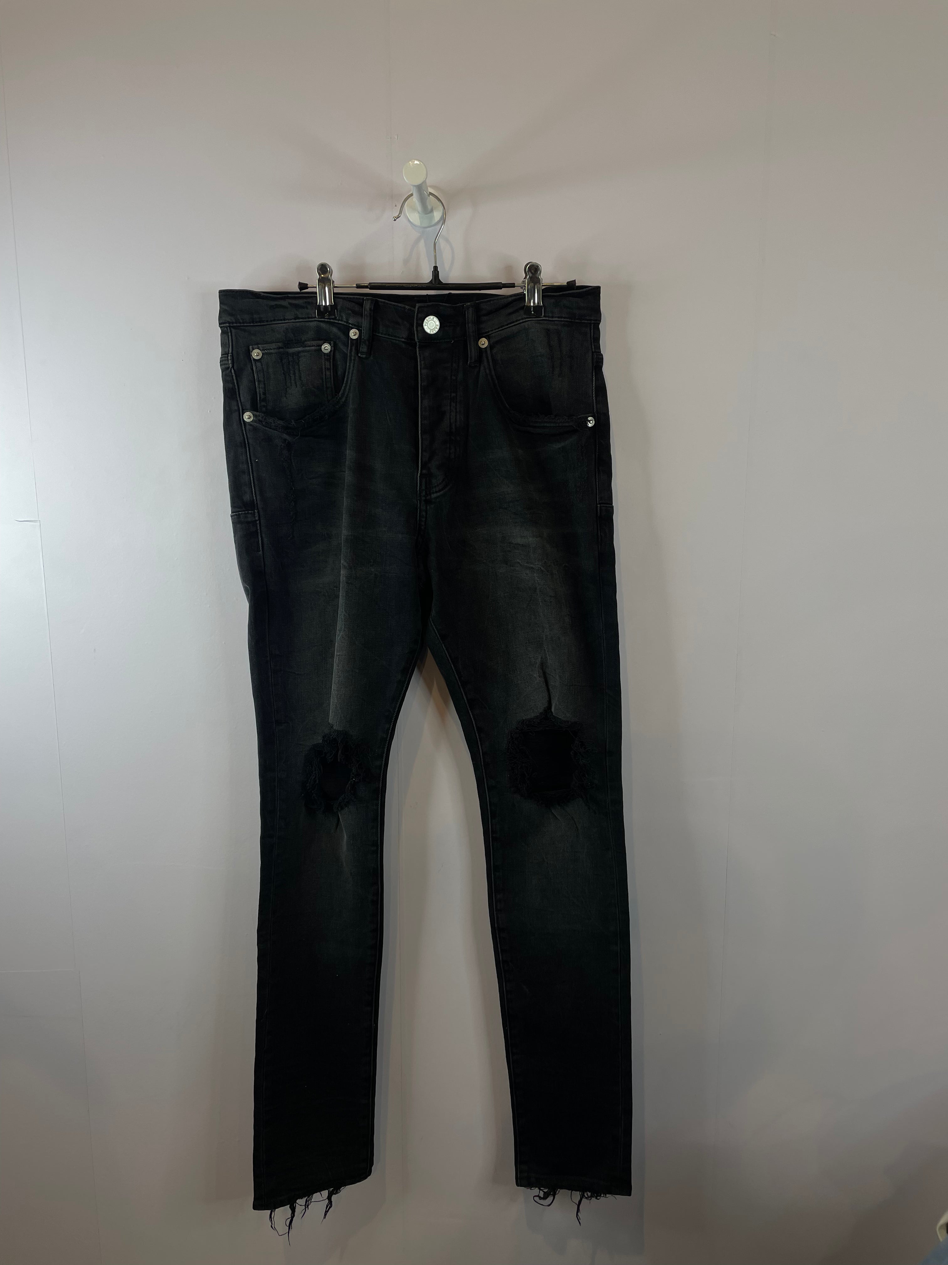 Purple Brand Black Ripped Jeans
