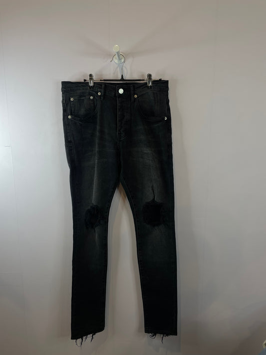 Purple Brand Black Ripped Jeans