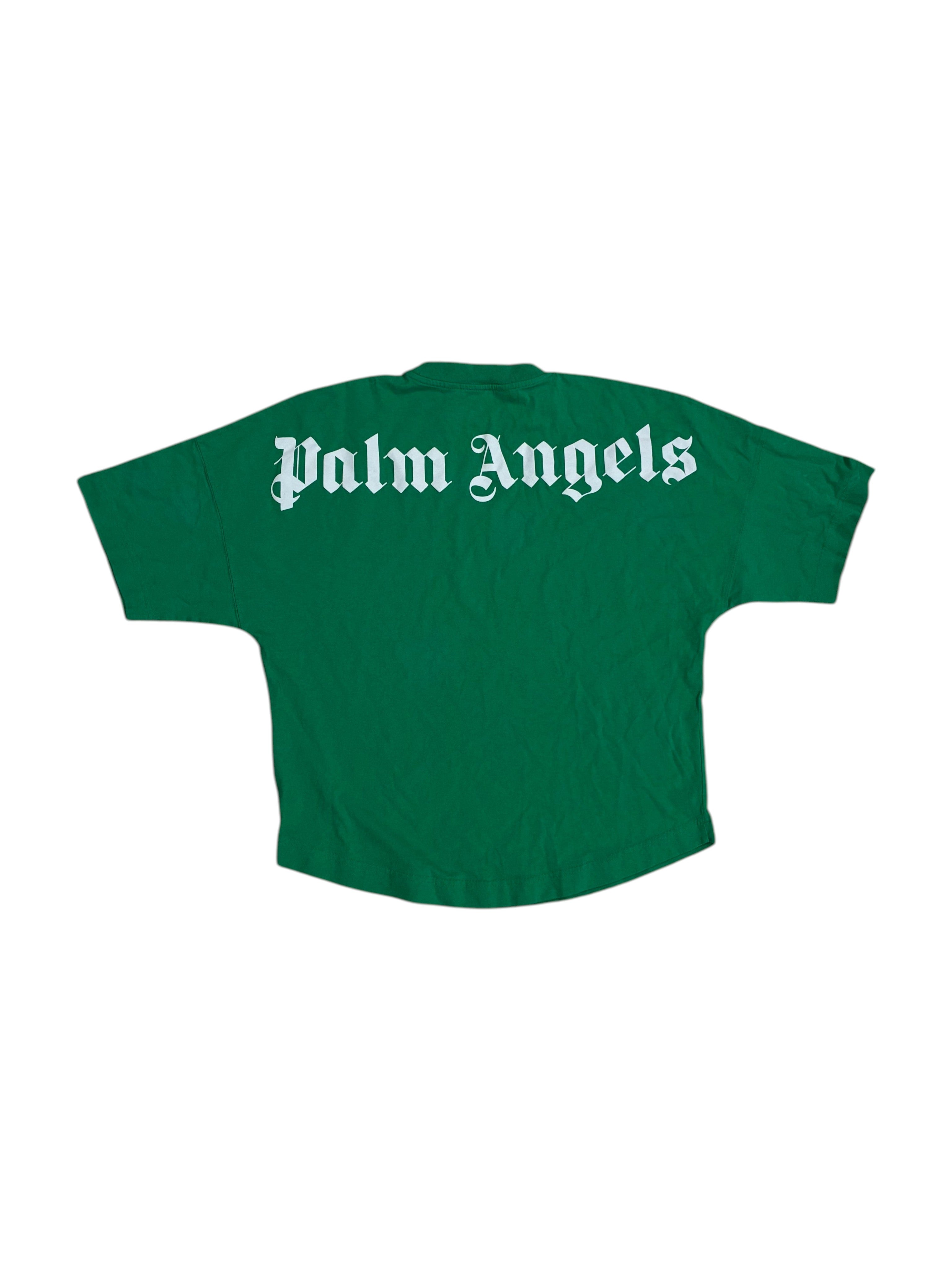 Palm Angels Green & White Oversized Tee