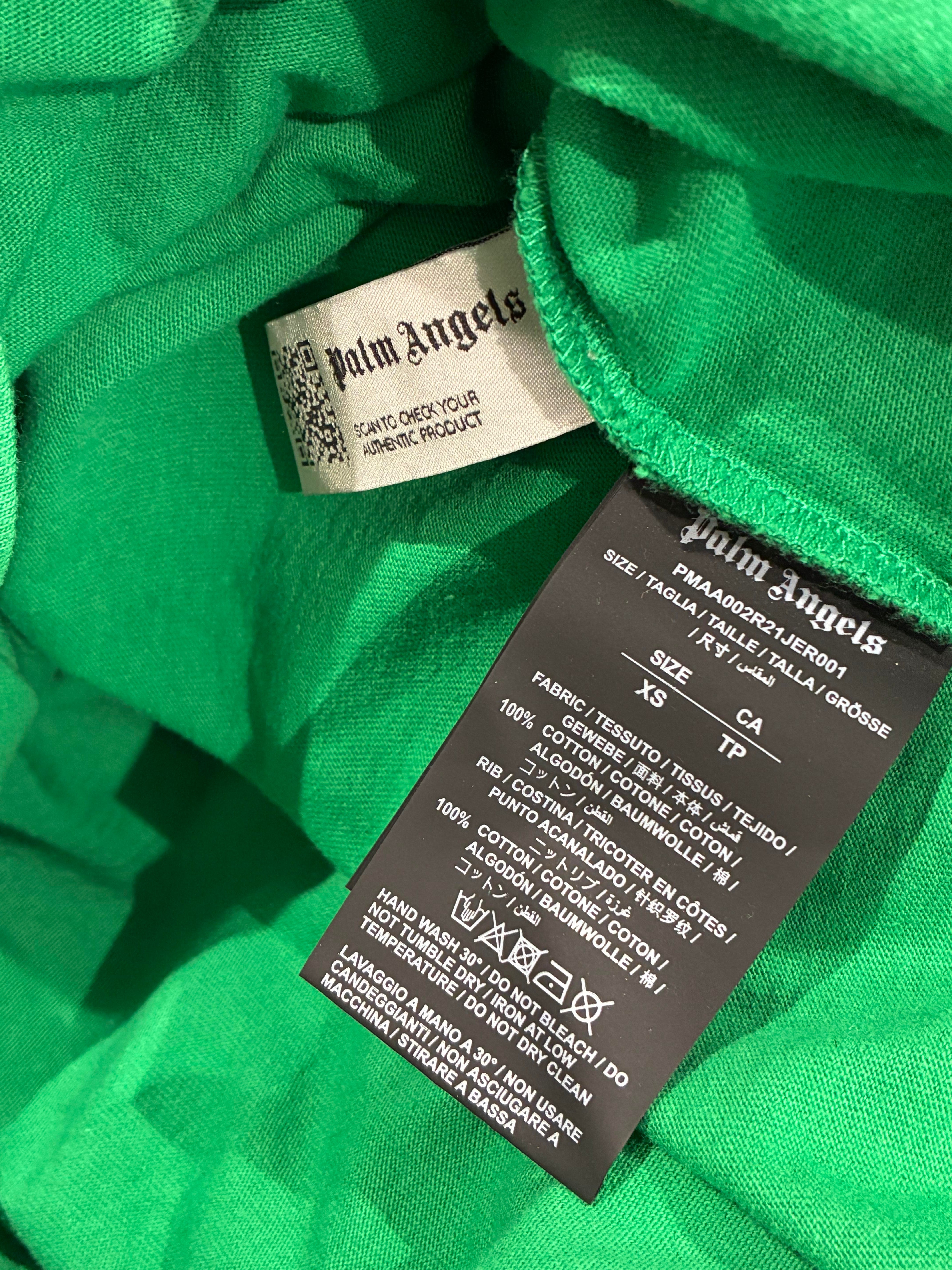 Palm Angels Green & White Oversized Tee