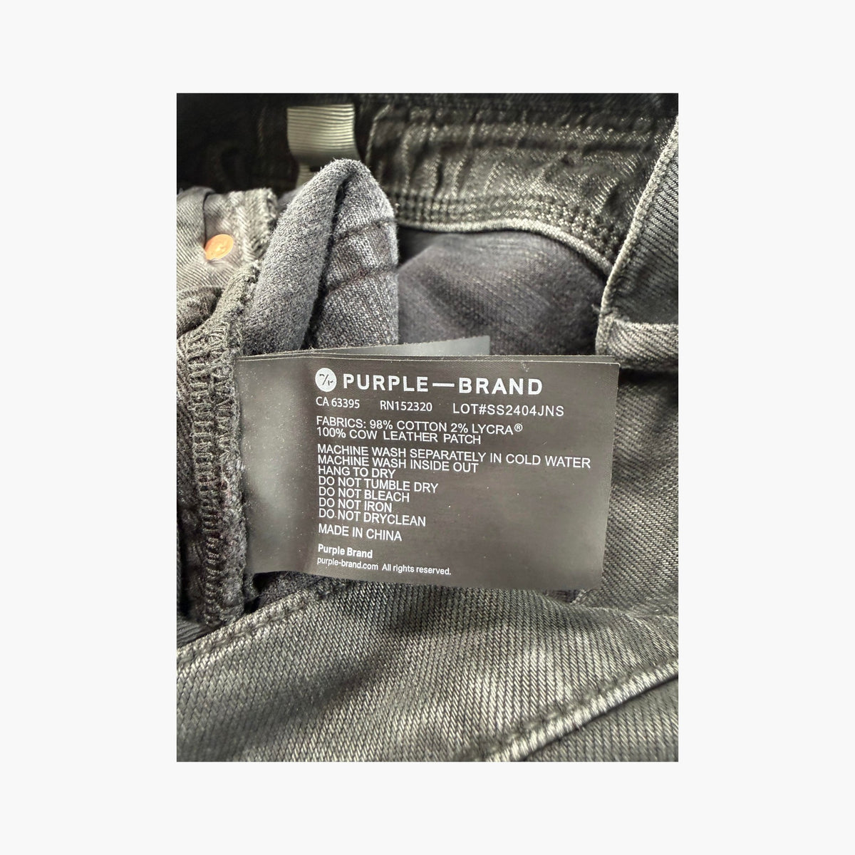 Purple Brand Black Wash Plain Jeans