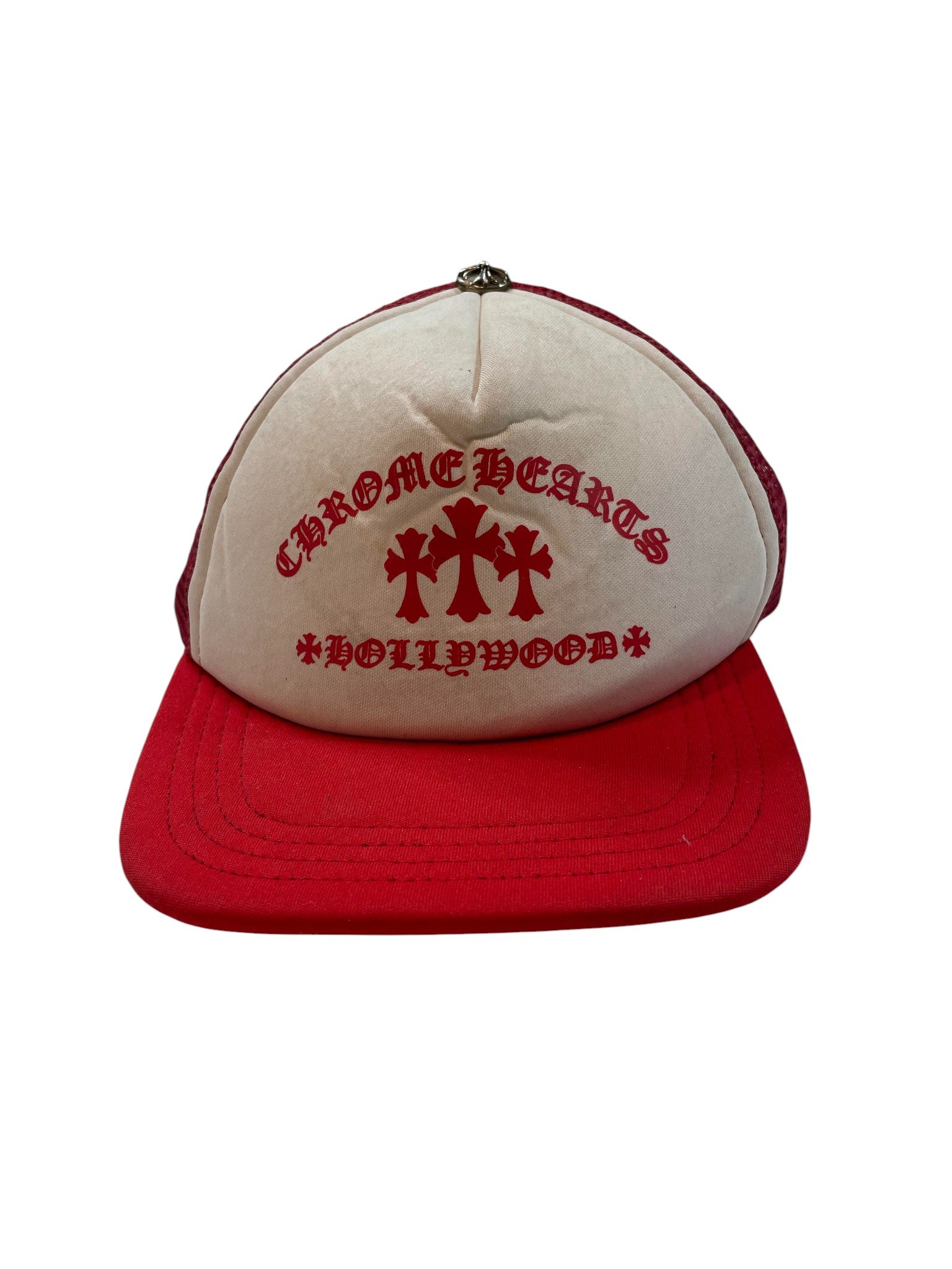 Chrome Hearts Tri Cross Red Trucker Cap
