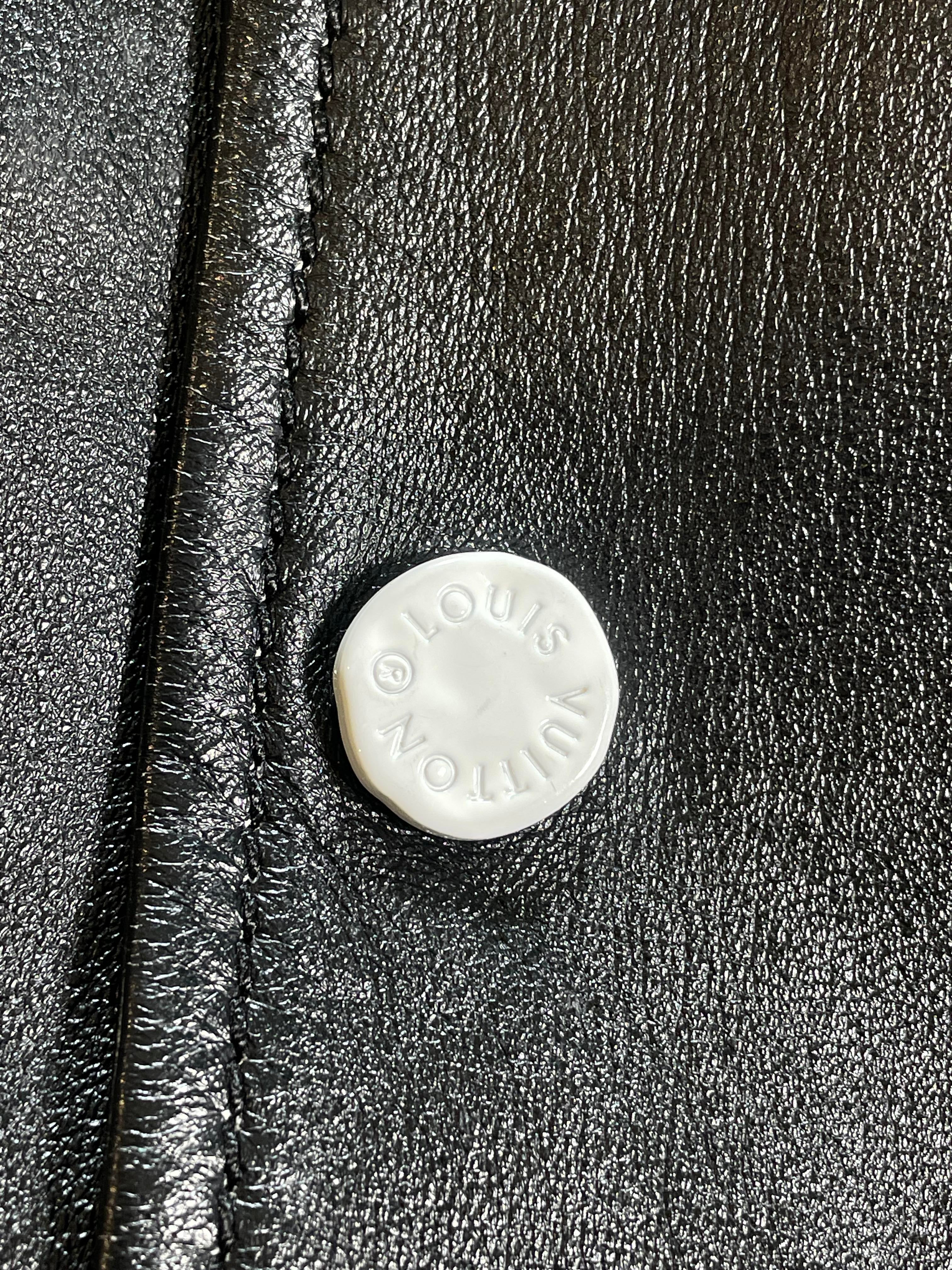Louis Vuitton Blouson Musical Black Leather Varsity Jacket