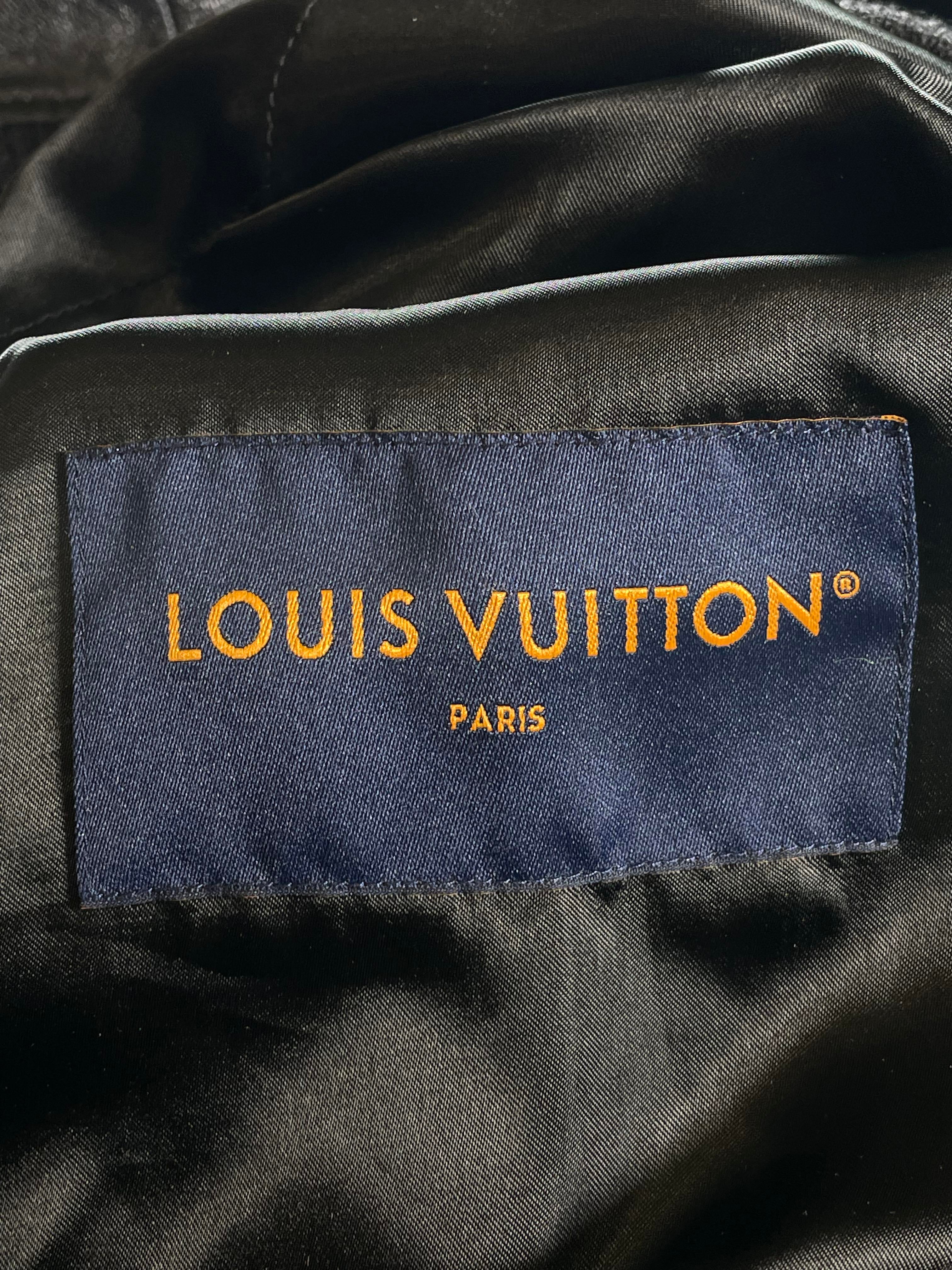 Louis Vuitton Blouson Musical Black Leather Varsity Jacket